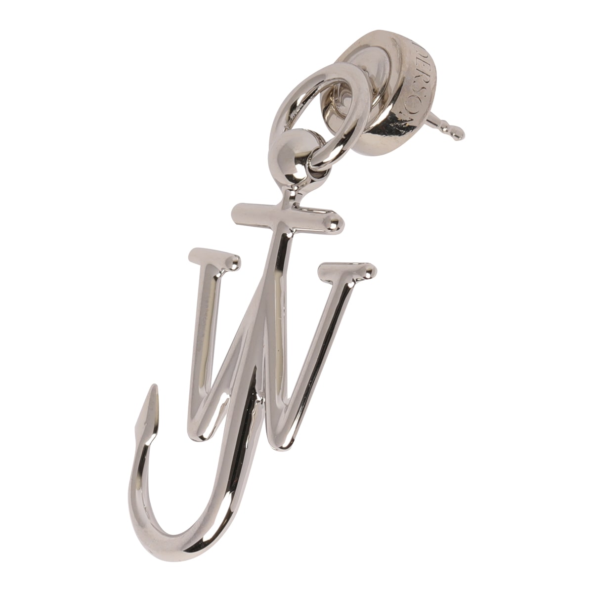 Shop Jw Anderson Asymmetric Anchor Earrings In Argento