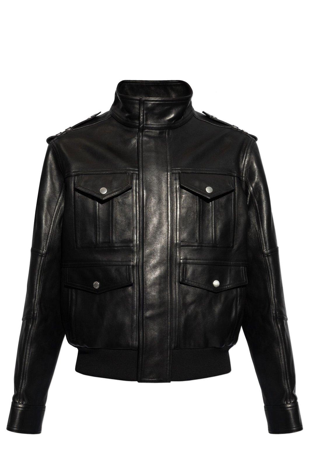 High-neck Leather Jacket