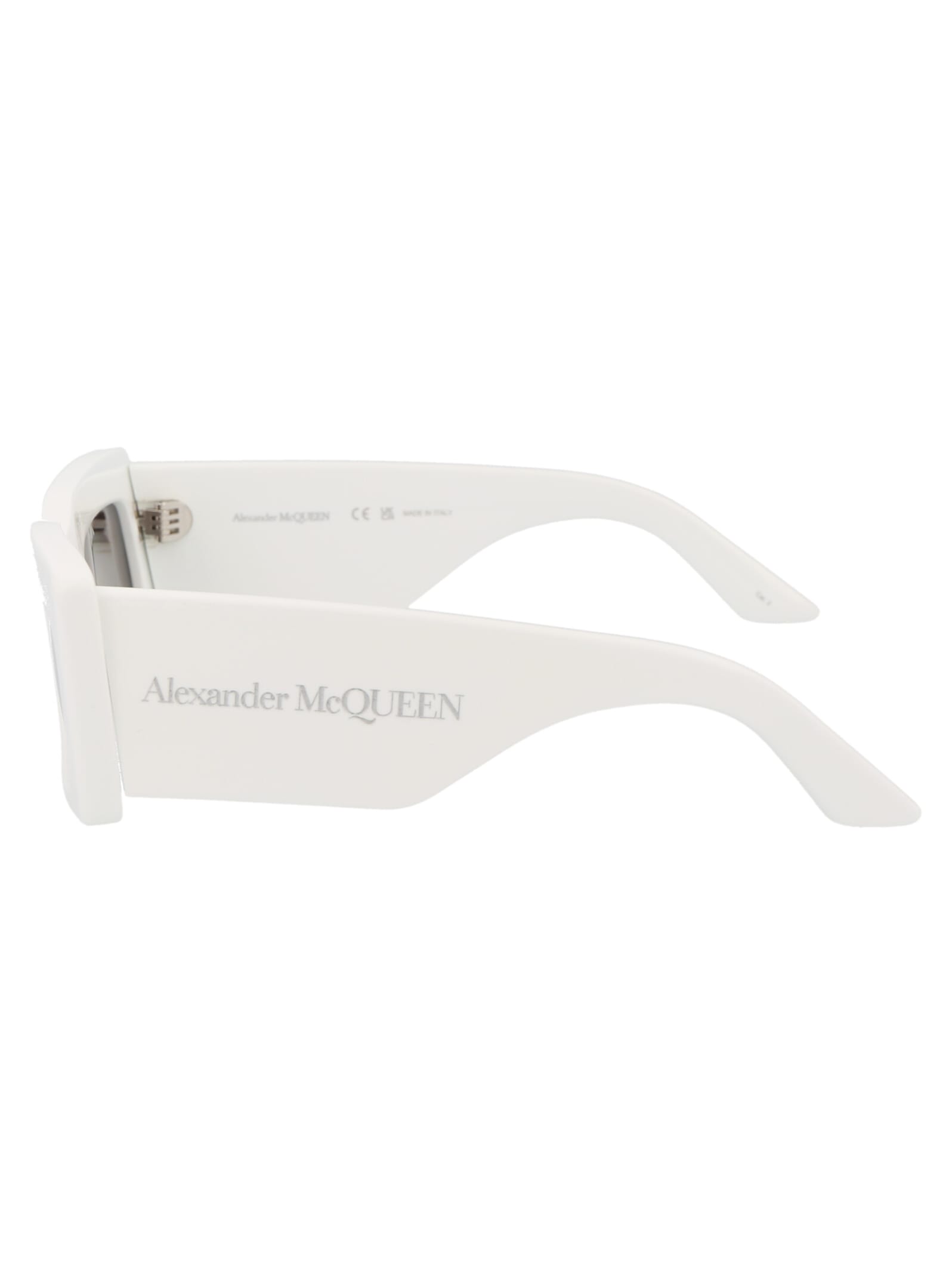 Shop Alexander Mcqueen Am0433s Sunglasses In 005 White White Grey