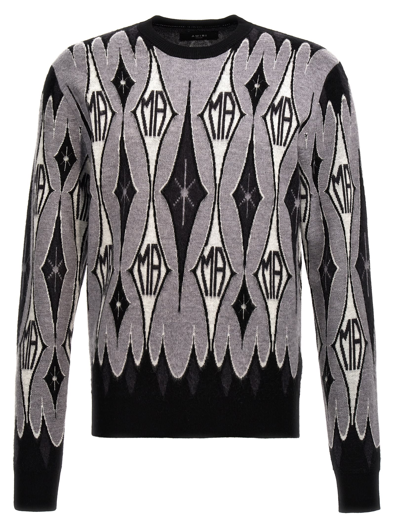 Shop Amiri Argyle Jacquard Sweater In Multicolor