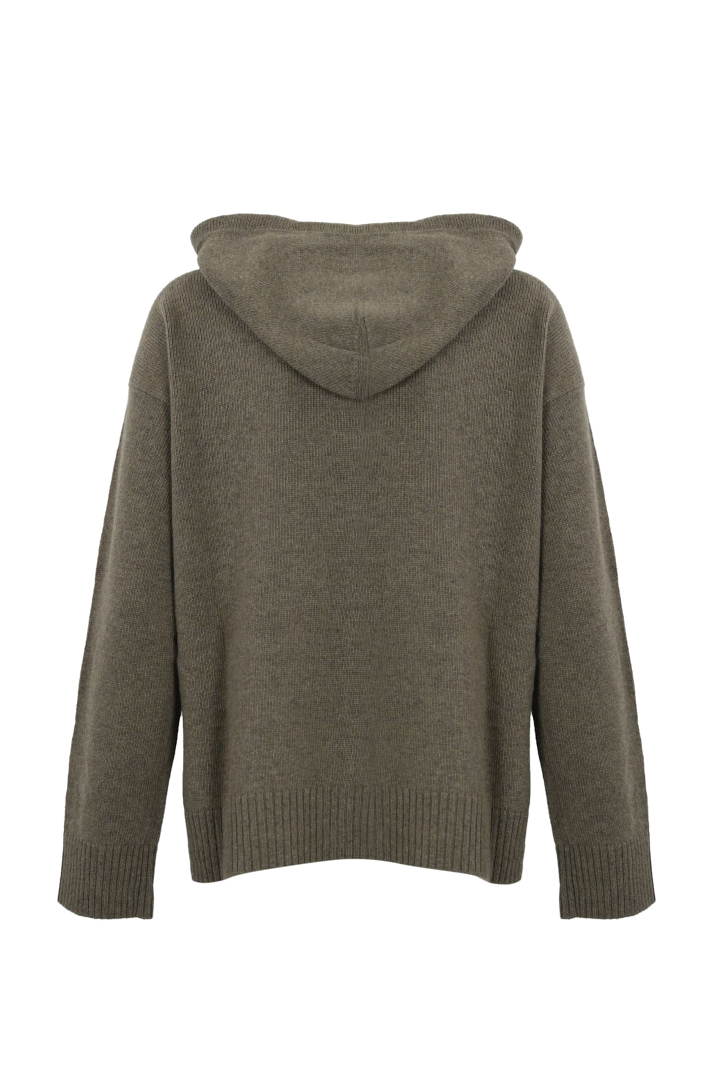 Weekend Max Mara Cashmere Knit Sweatshirt With Hood In Brown