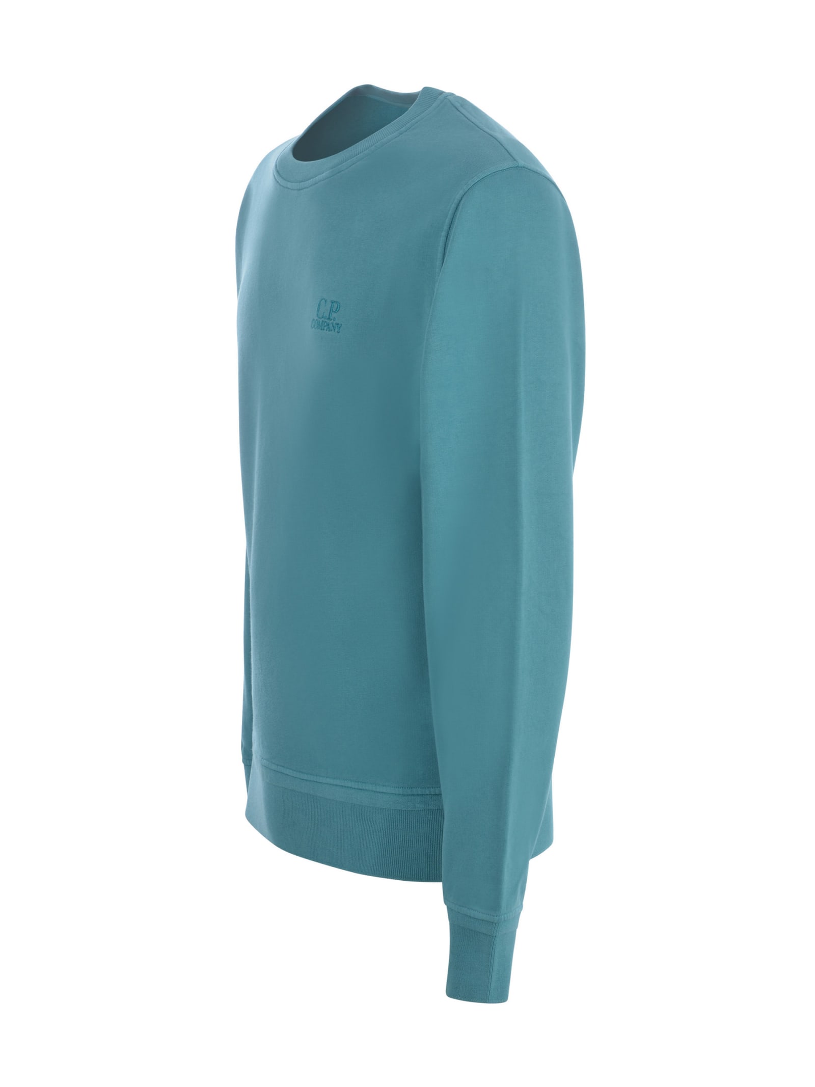 Shop C.p. Company Sweatshirt  In Turquoise