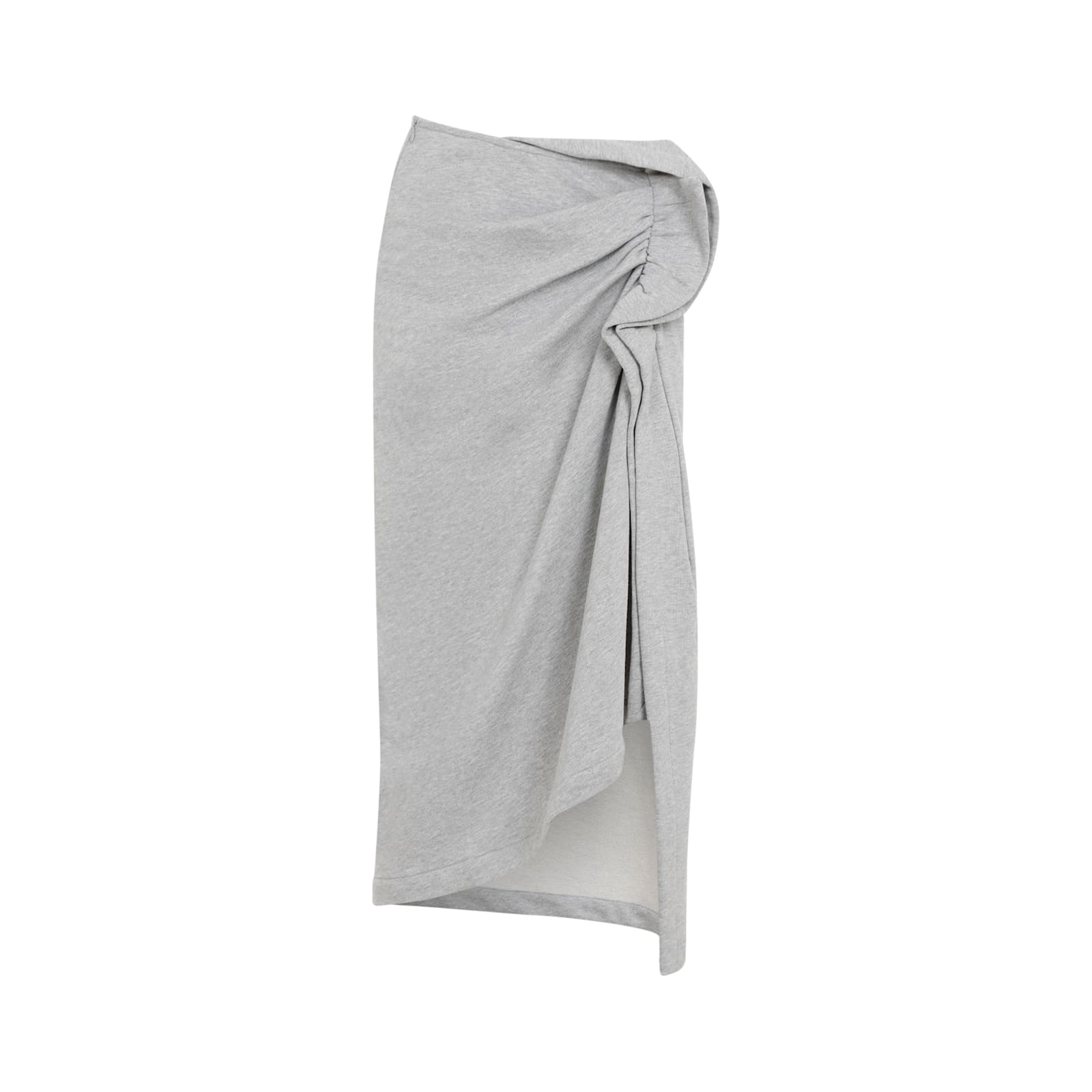 Shop Dries Van Noten Hanam Midi Skirt In Grey Melange