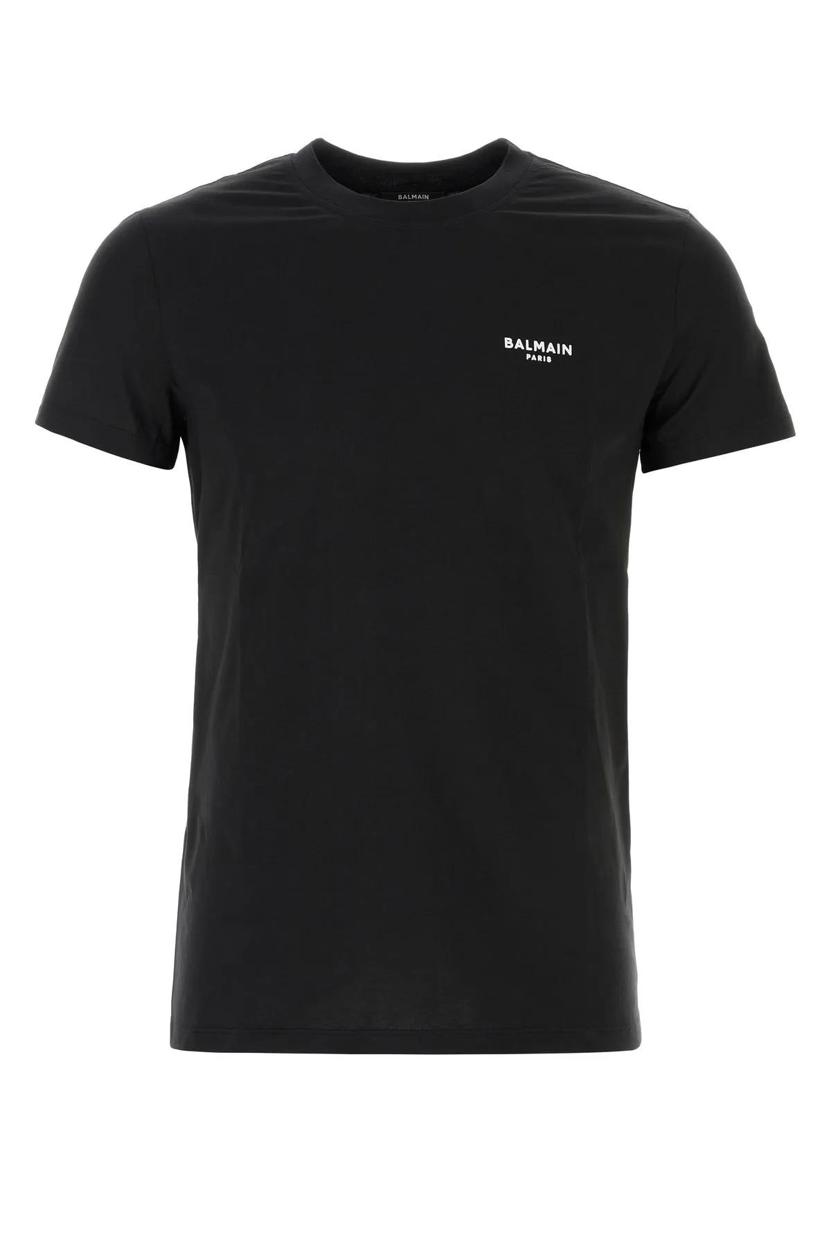 Shop Balmain Black Cotton T-shirt