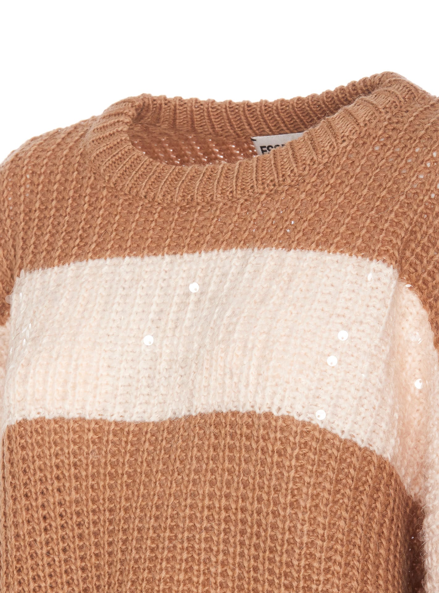 Shop Essentiel Antwerp Sequins Group Sweater In Beige