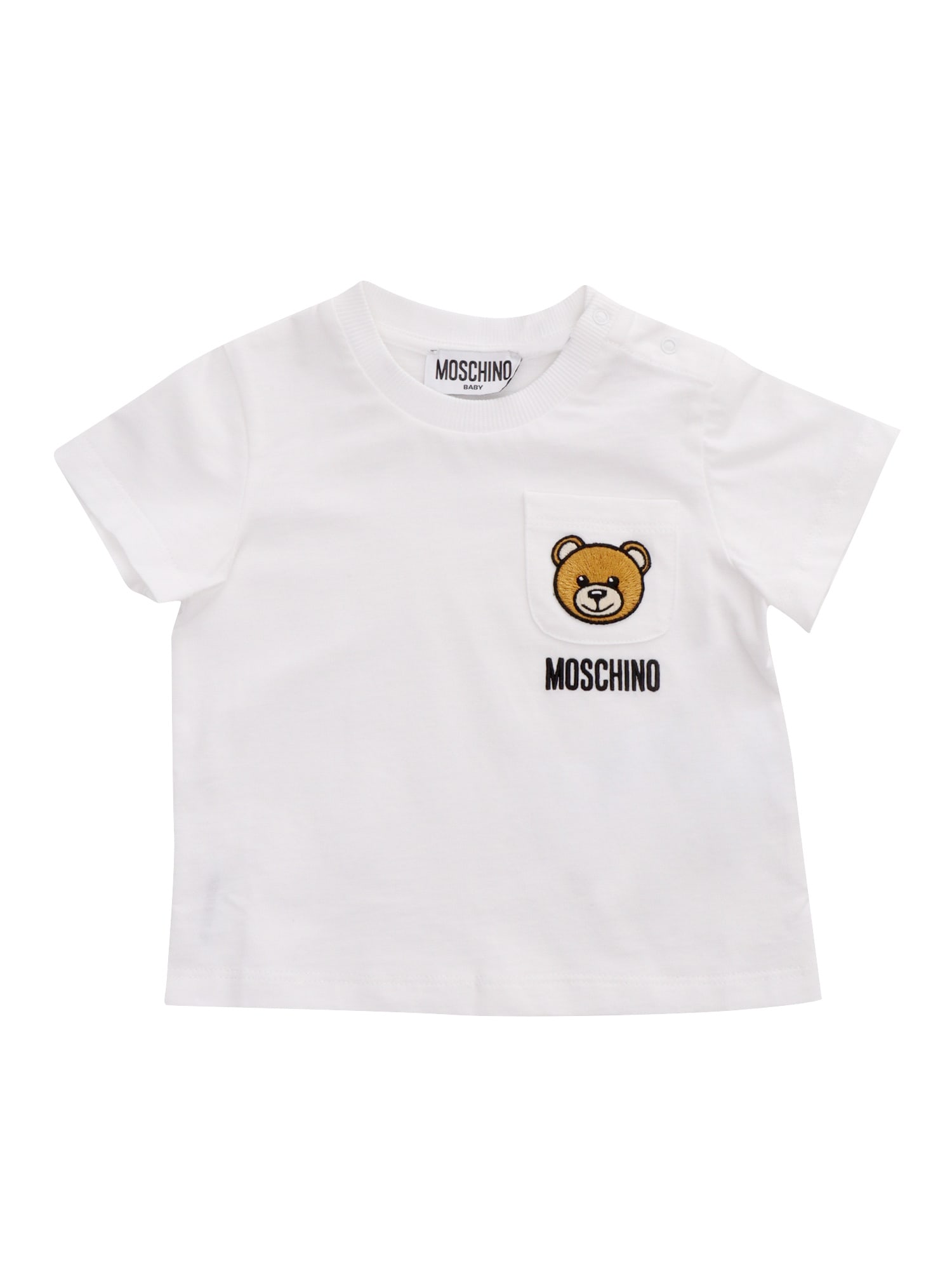 Moschino Babies' White T-shirt With Logo