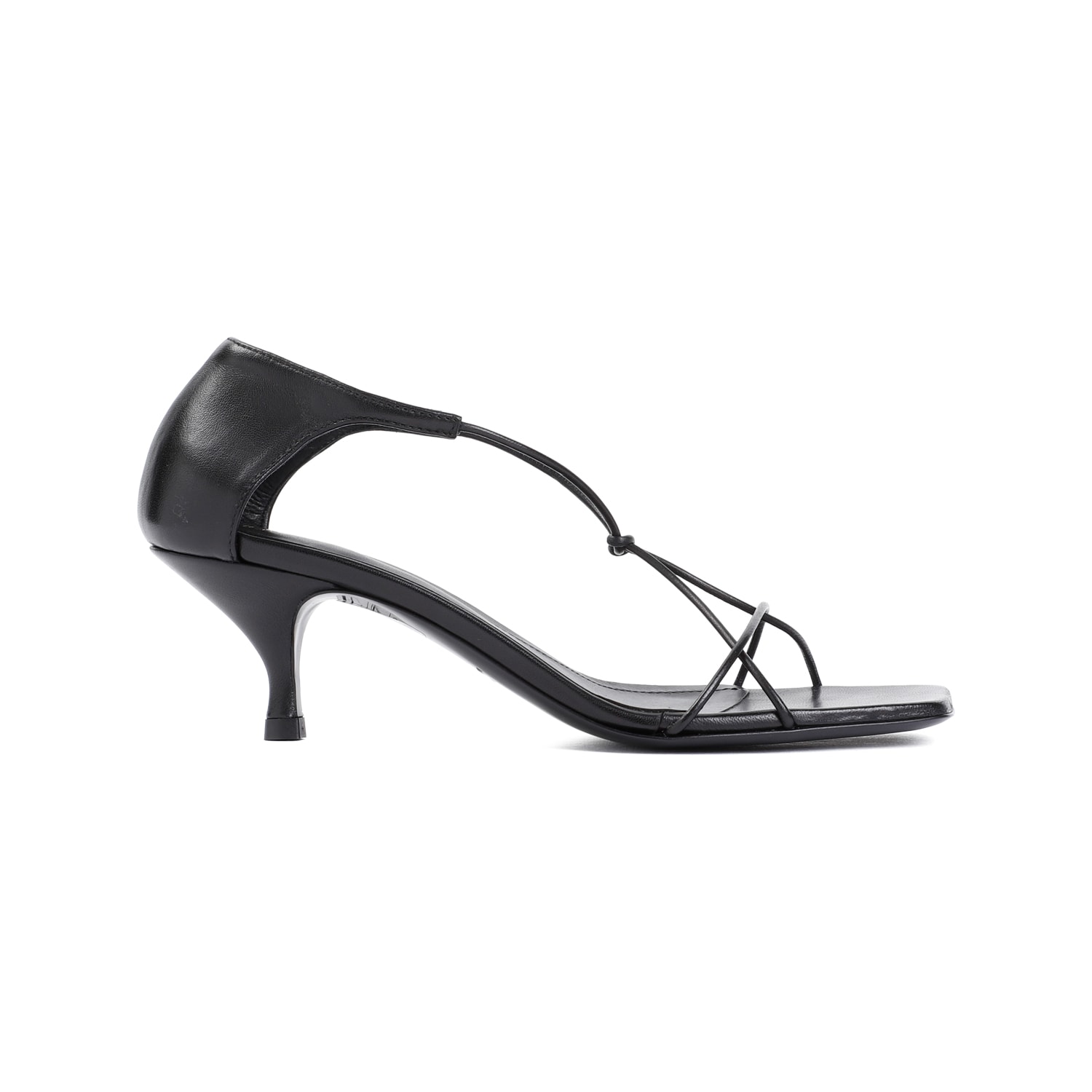 Shop Totême Leather Knot Sandal In Black