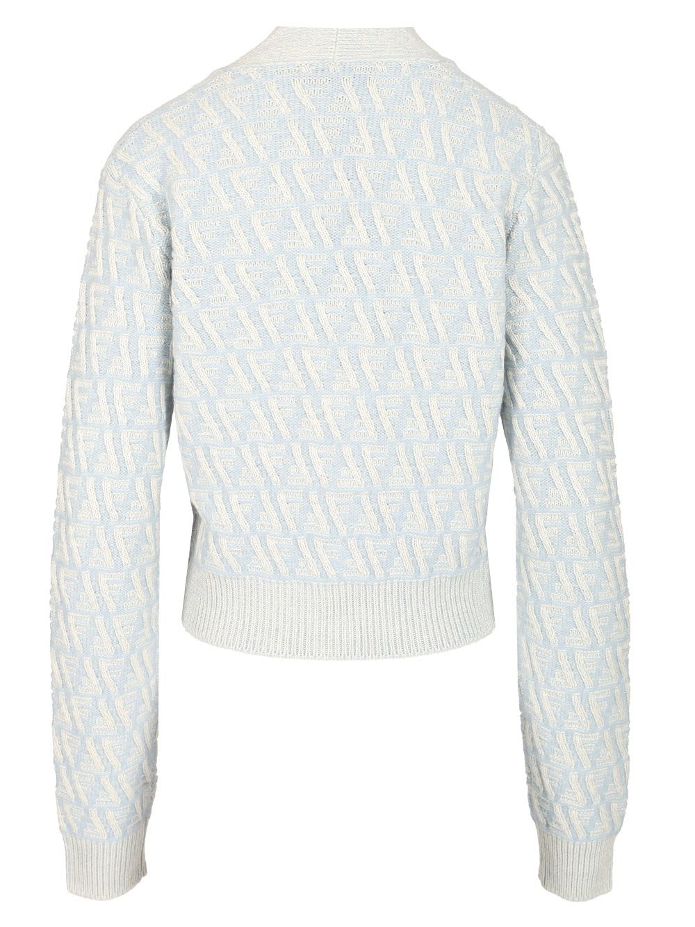 Shop Fendi Wool And Cashmere Cardigan In Light Blue