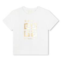 Shop Givenchy White T-shirt For Girl With Golden 4g Motif
