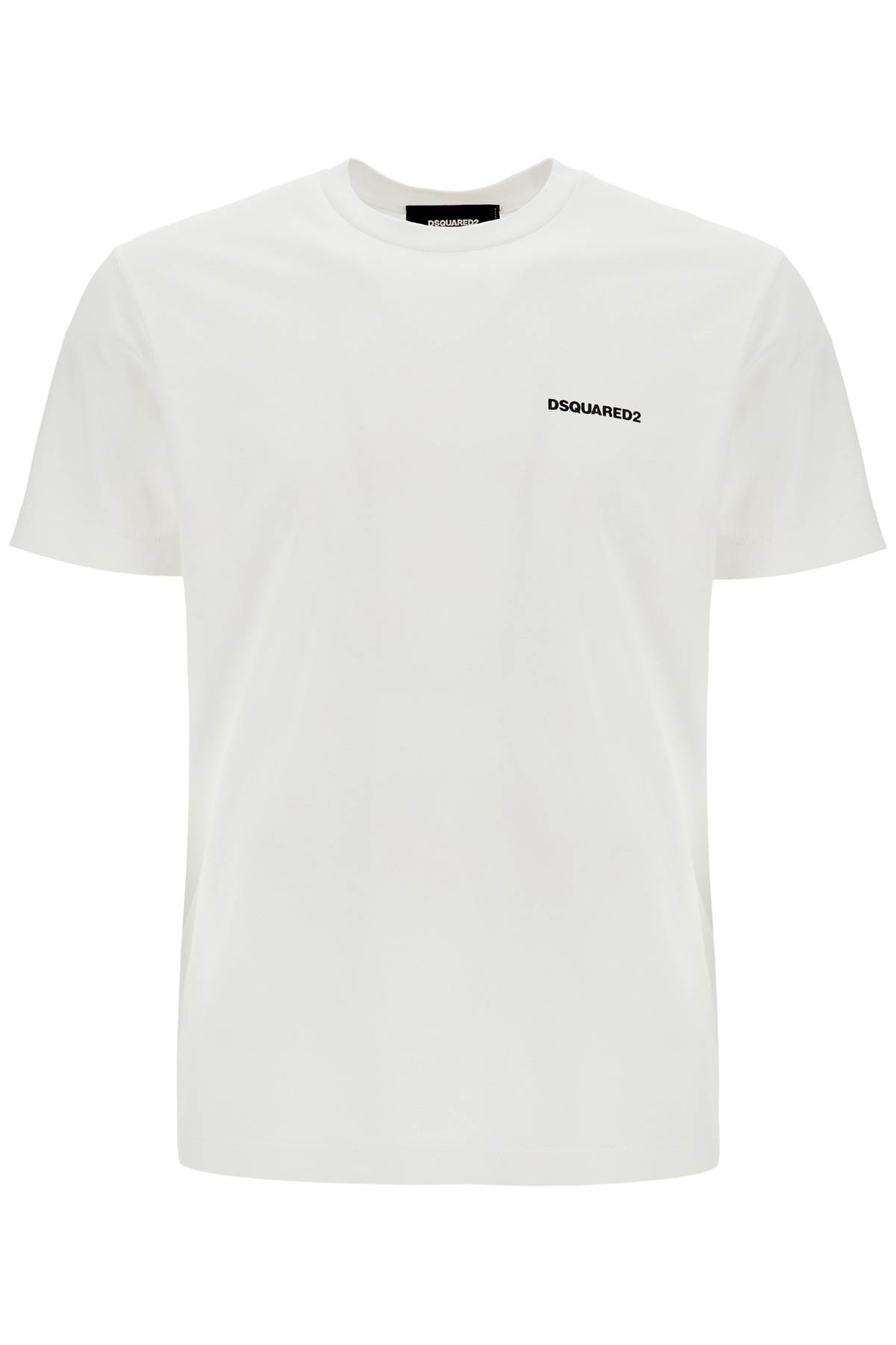 Mens White Cotton T-shirt With Embroidered Logo