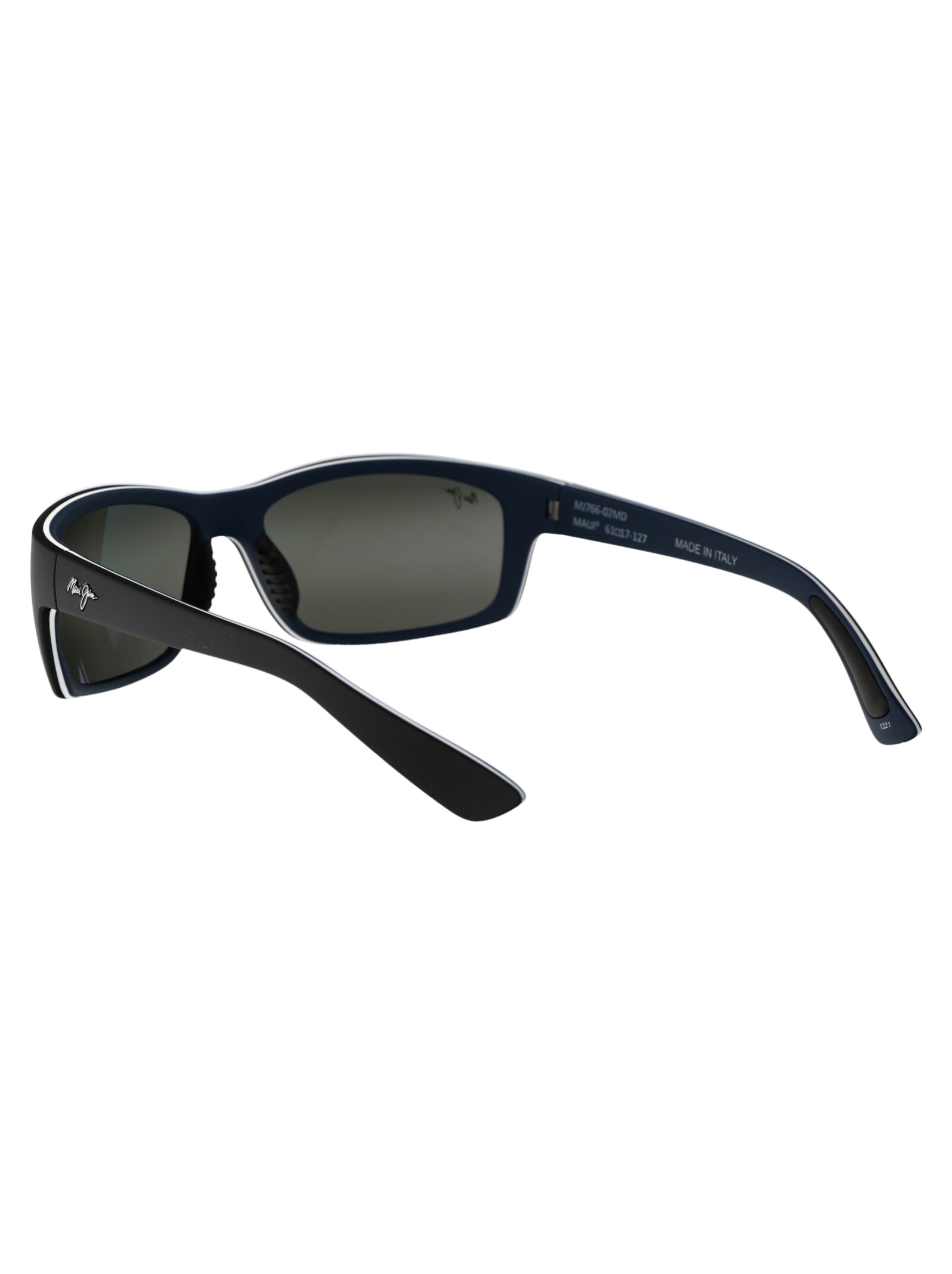 Shop Maui Jim Kanaio Coast Sunglasses In Matte Black/white/blue