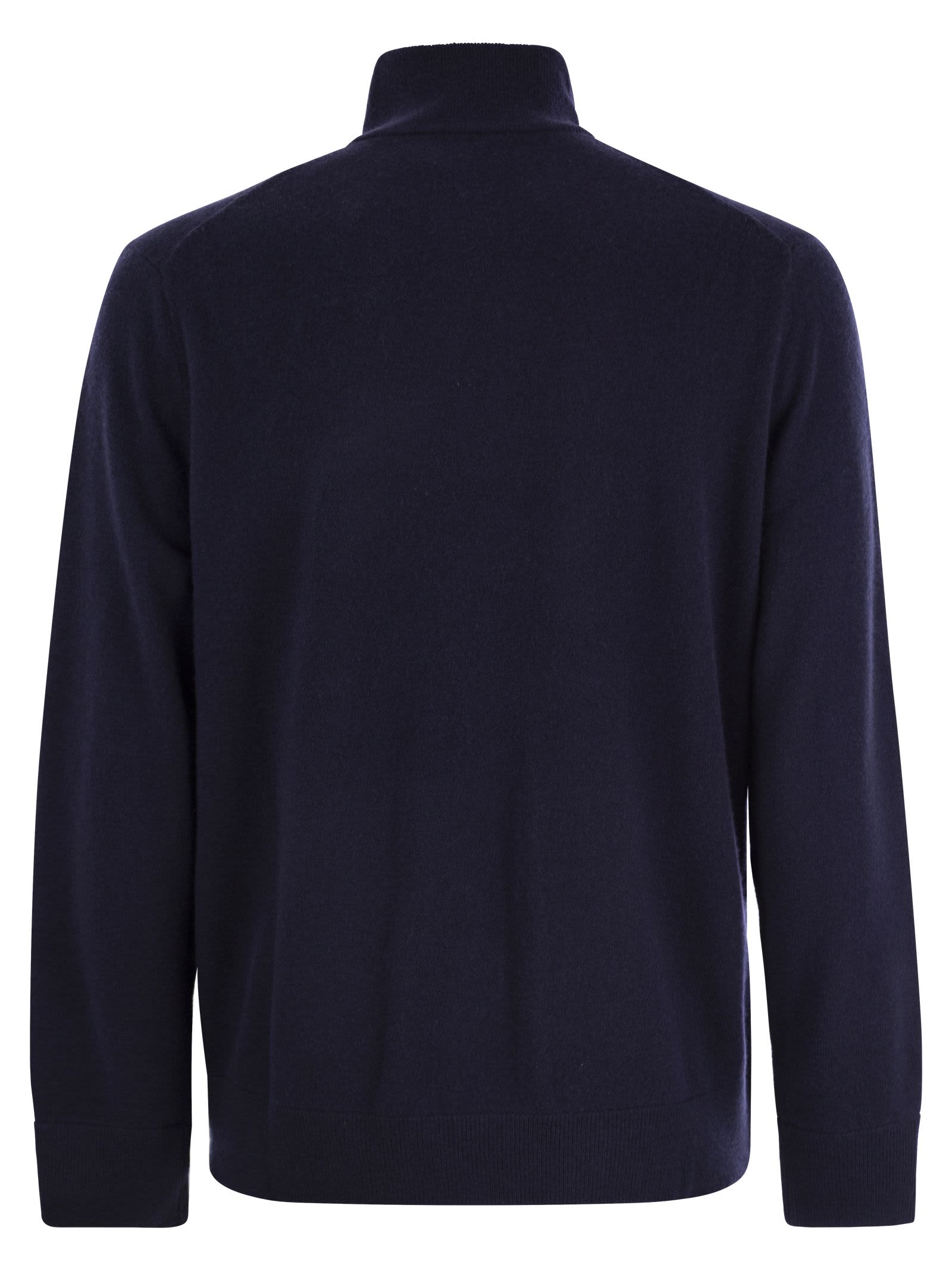 Shop Polo Ralph Lauren Wool Sweater With Zip In Blue