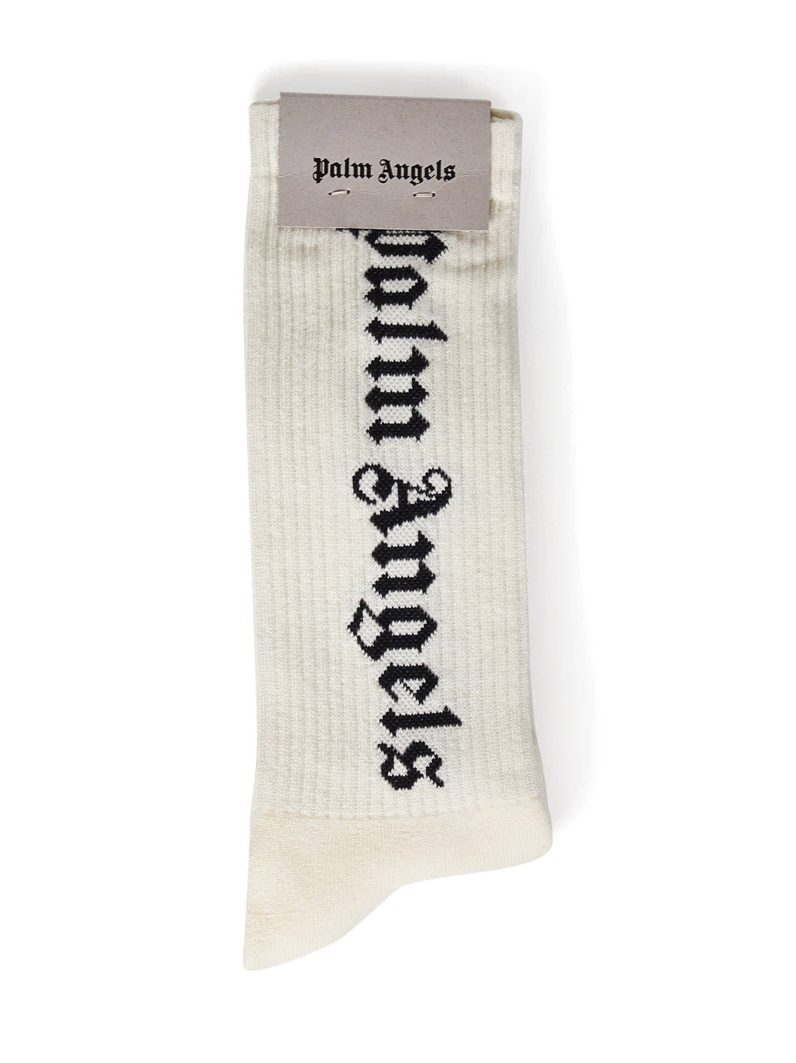 Shop Palm Angels Classic Logo Socks In White