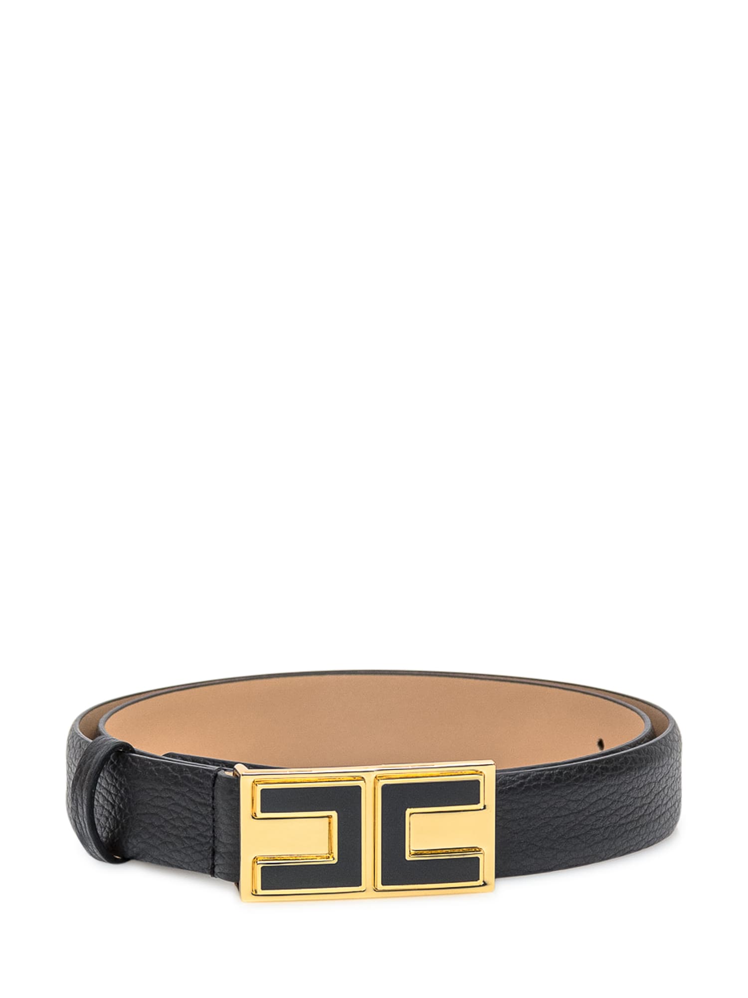 Shop Elisabetta Franchi Belt With Logo In Nero