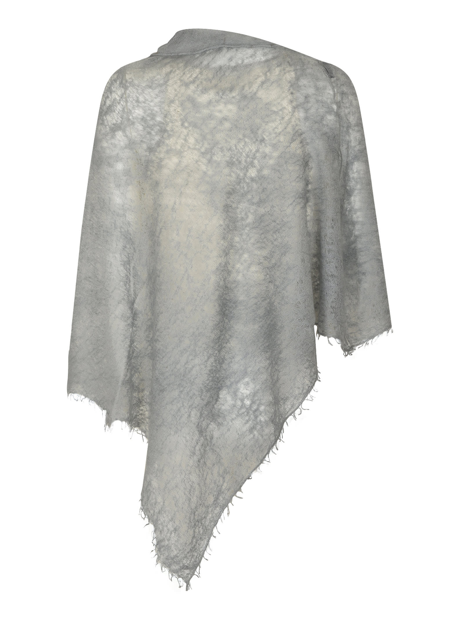 Mirror In The Sky Fringed Poncho In Flint