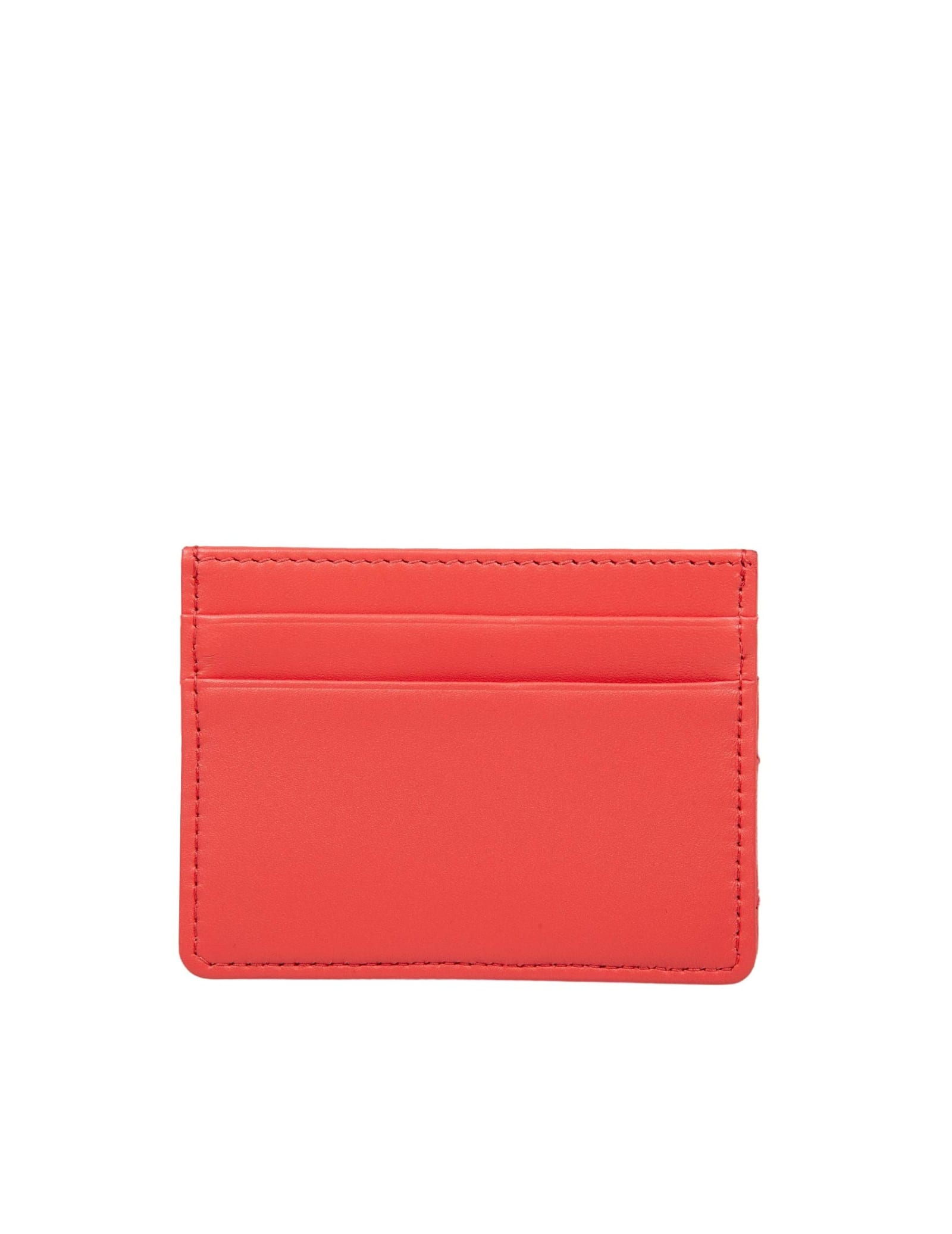 Shop Dolce & Gabbana Devotion Card Holder In Coral Leather