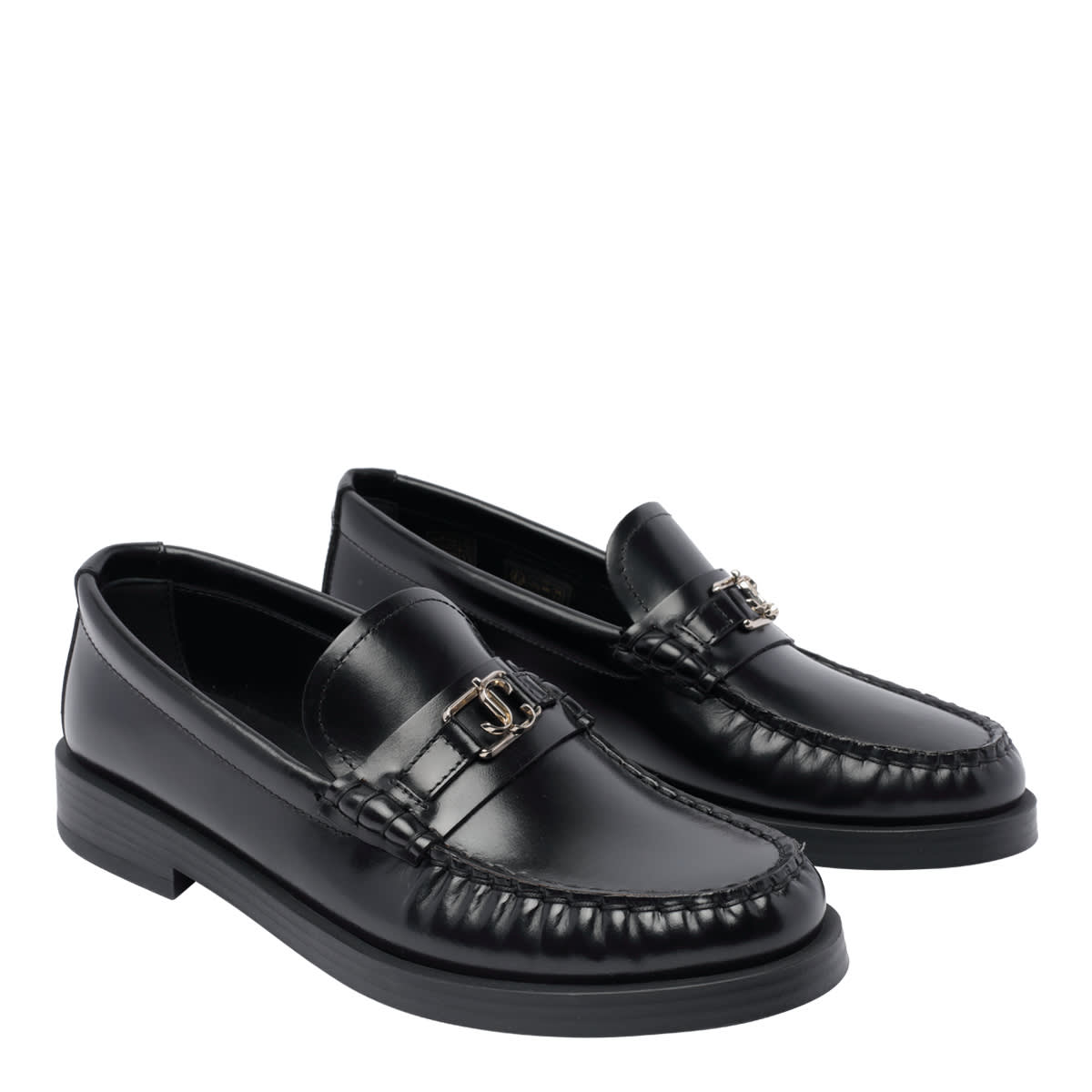 Shop Jimmy Choo Addie Loafers In Black