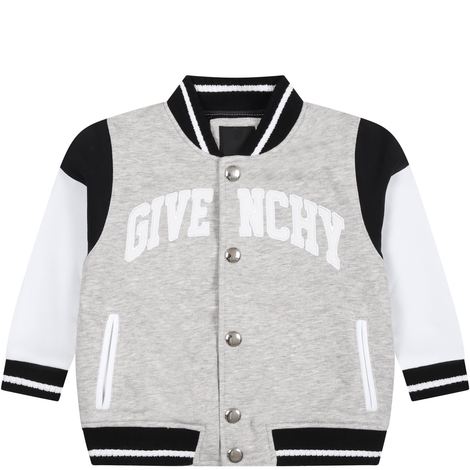 GIVENCHY GRAY BOMBER JACKET FOR BABY BOY WITH LOGO