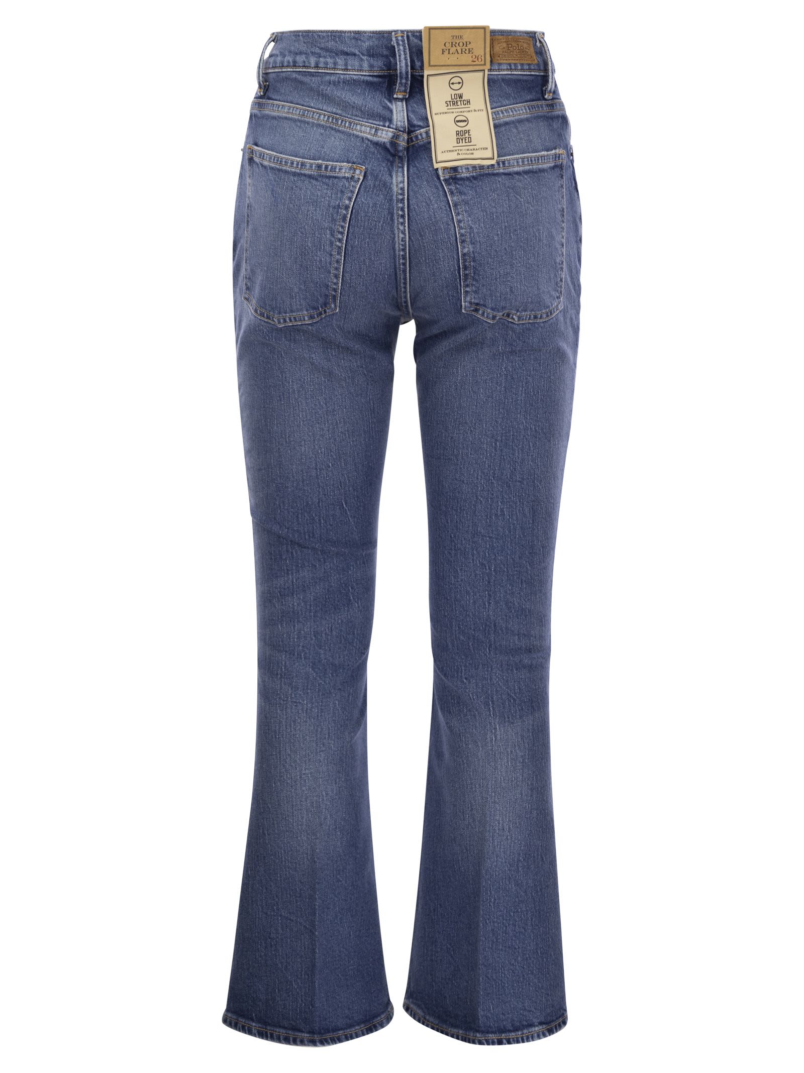 Shop Ralph Lauren Short And Flared Jeans In Persei Wash