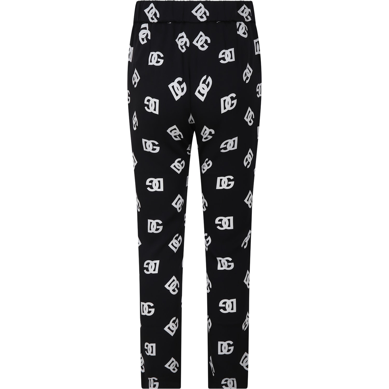 Shop Dolce & Gabbana Black Trousers For Girl With Iconic Monogram