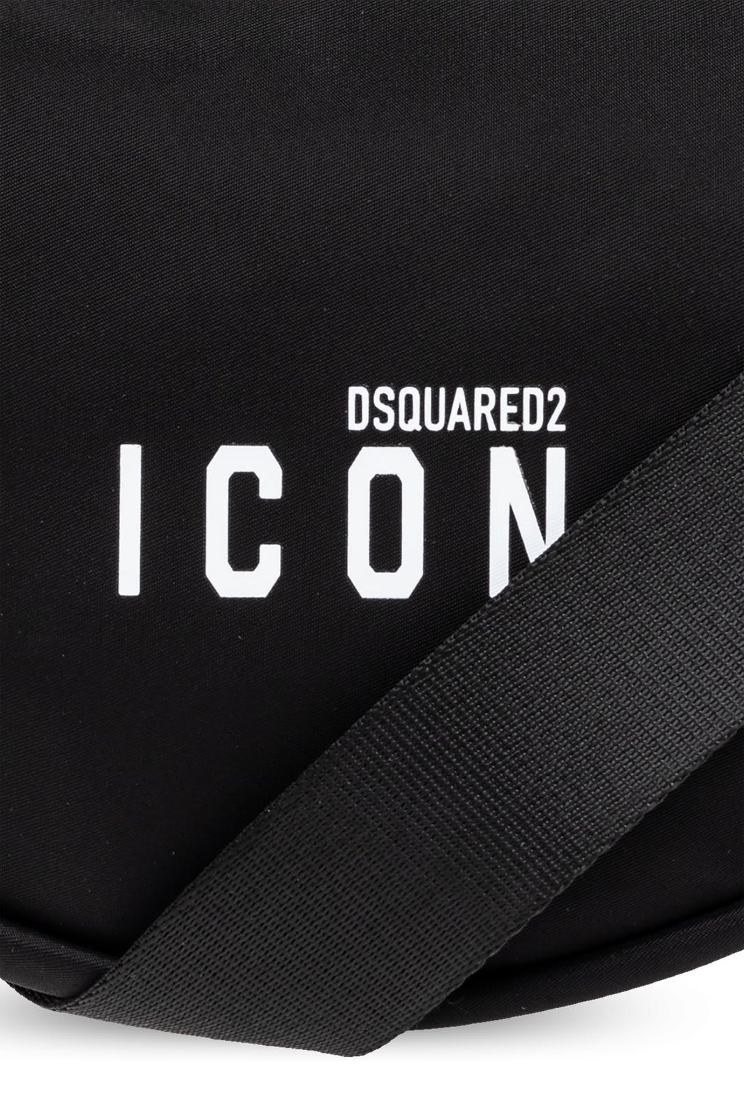 Shop Dsquared2 Icon Logo Printed Zipped Crossbody Bag In Black