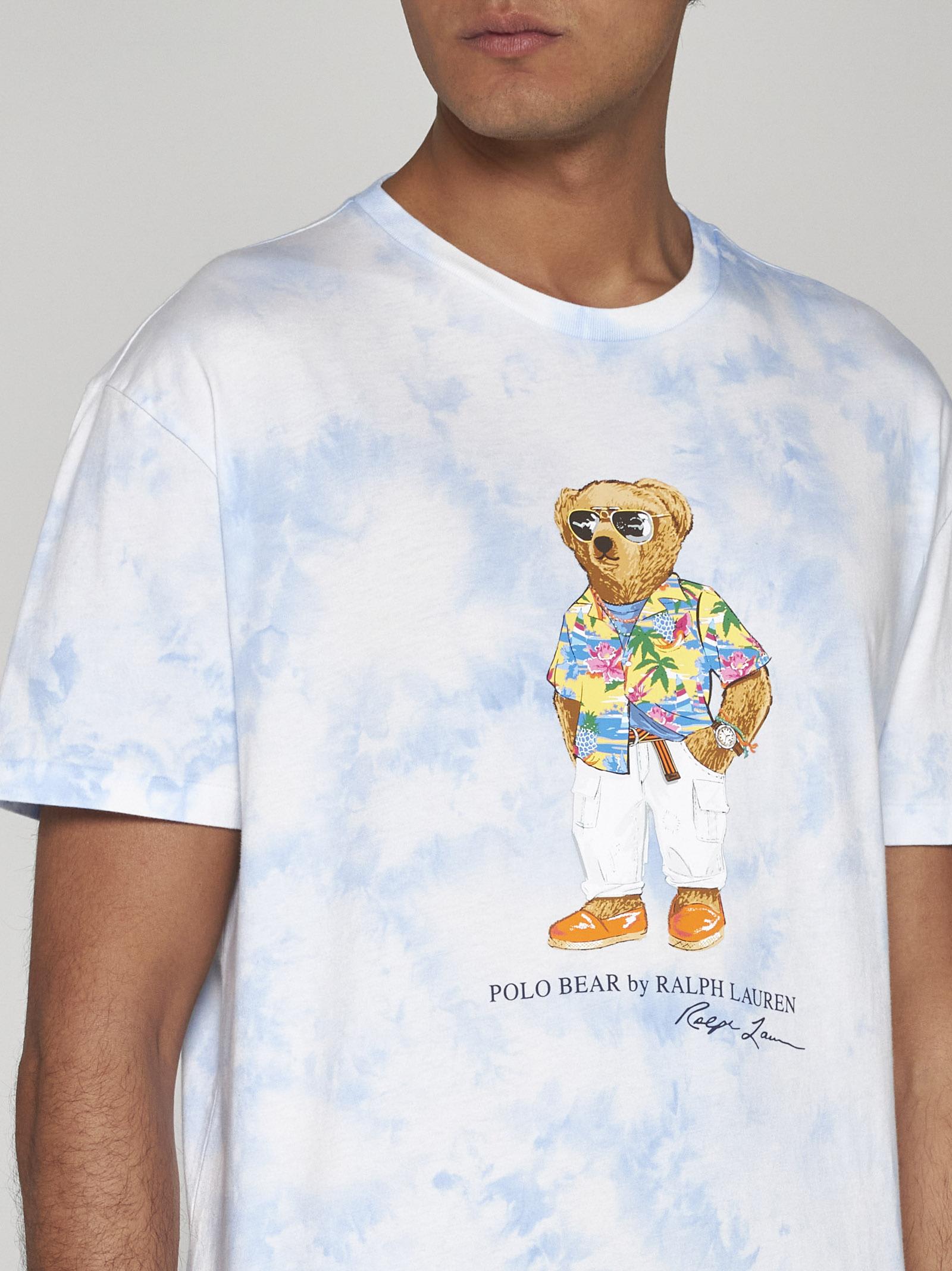 Shop Polo Ralph Lauren Bear Cotton T-shirt In Blu