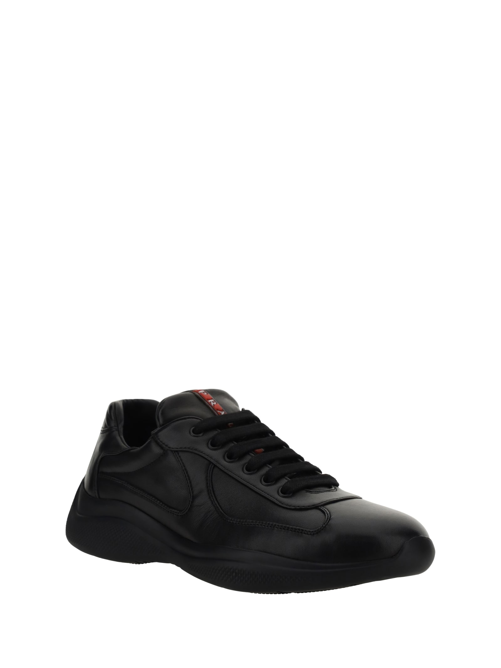 Shop Prada New Americans Cup Sneakers In Nero