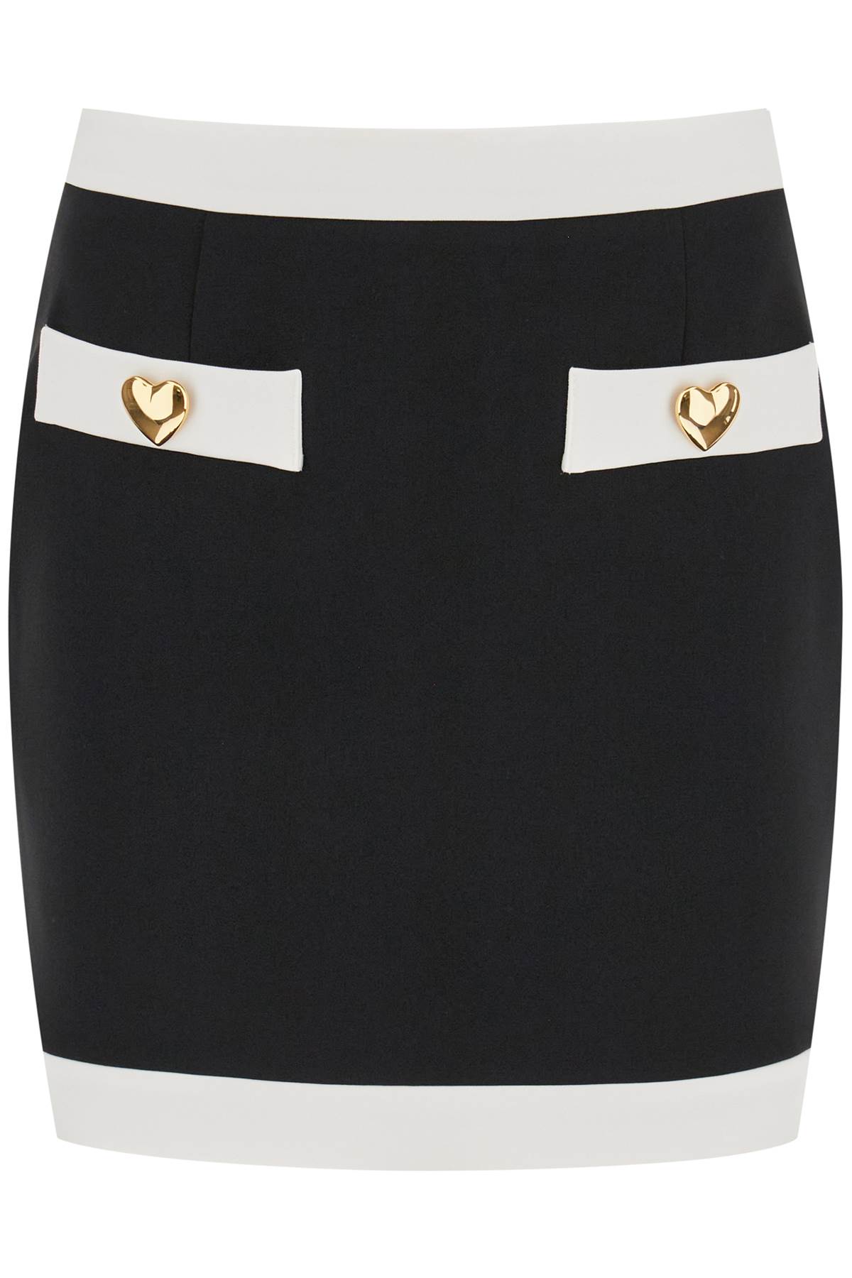 MOSCHINO MINI SKIRT WITH HEART-SHAPED BUTTONS
