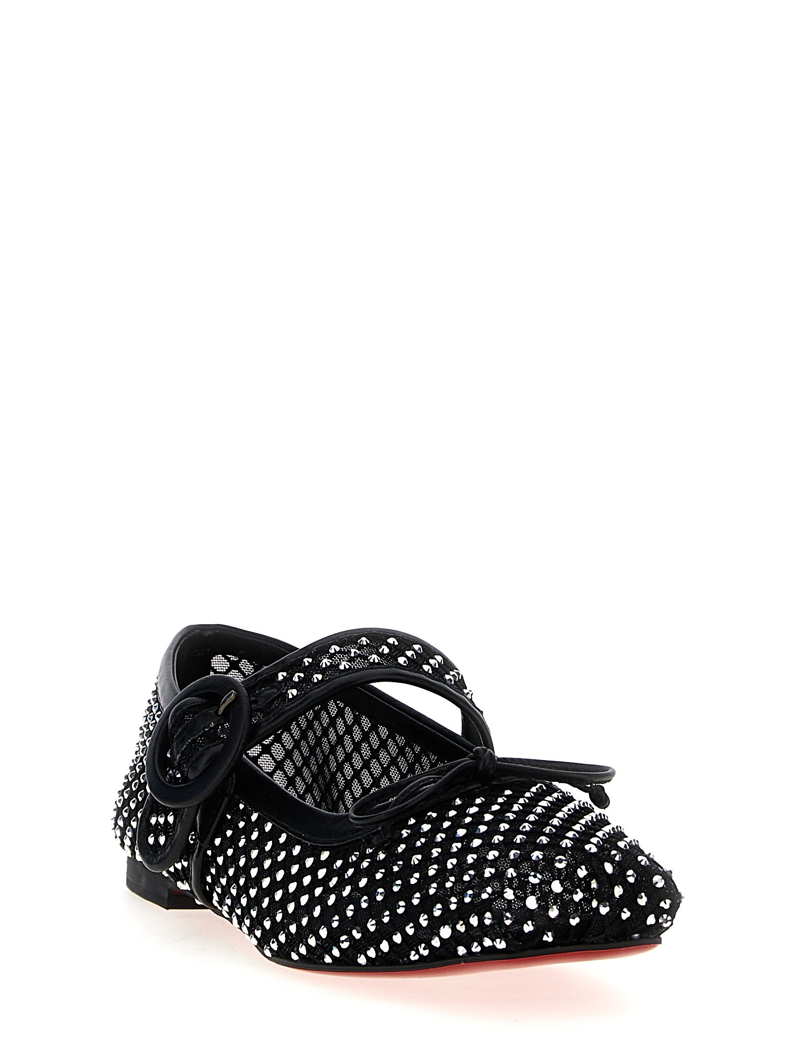 Shop Christian Louboutin Mamastrapitina Flat Ballet Flats In Black