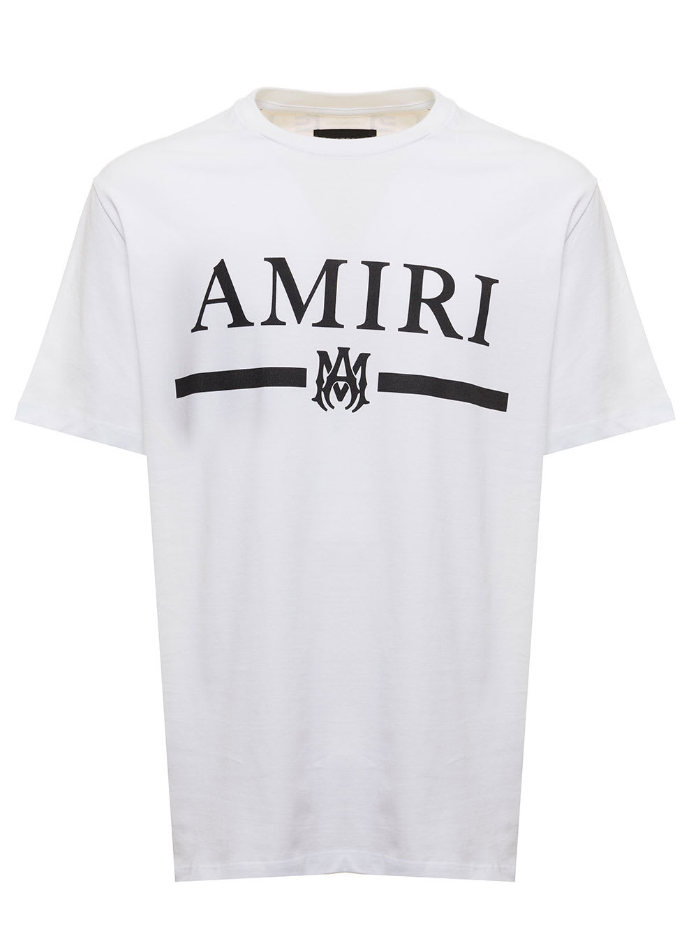 Amiri Mans White Jersey T-shirt With Logo Print