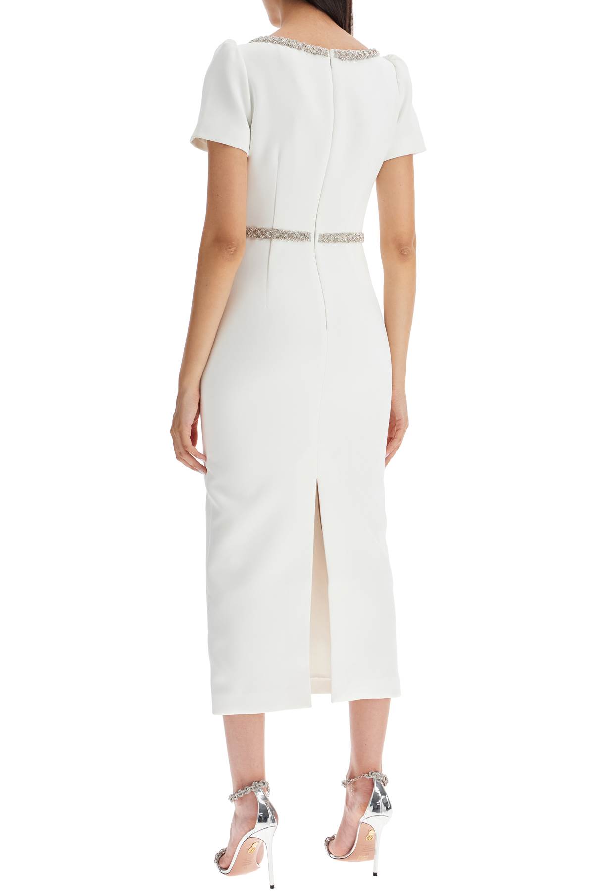 SELF-PORTRAIT DIAMOND MIDI DRESS IN CREPE