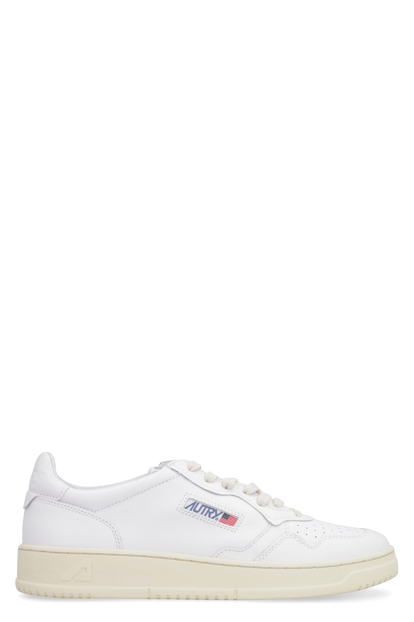 Shop Autry Medalist Leather Low-top Sneakers In Wht/wht