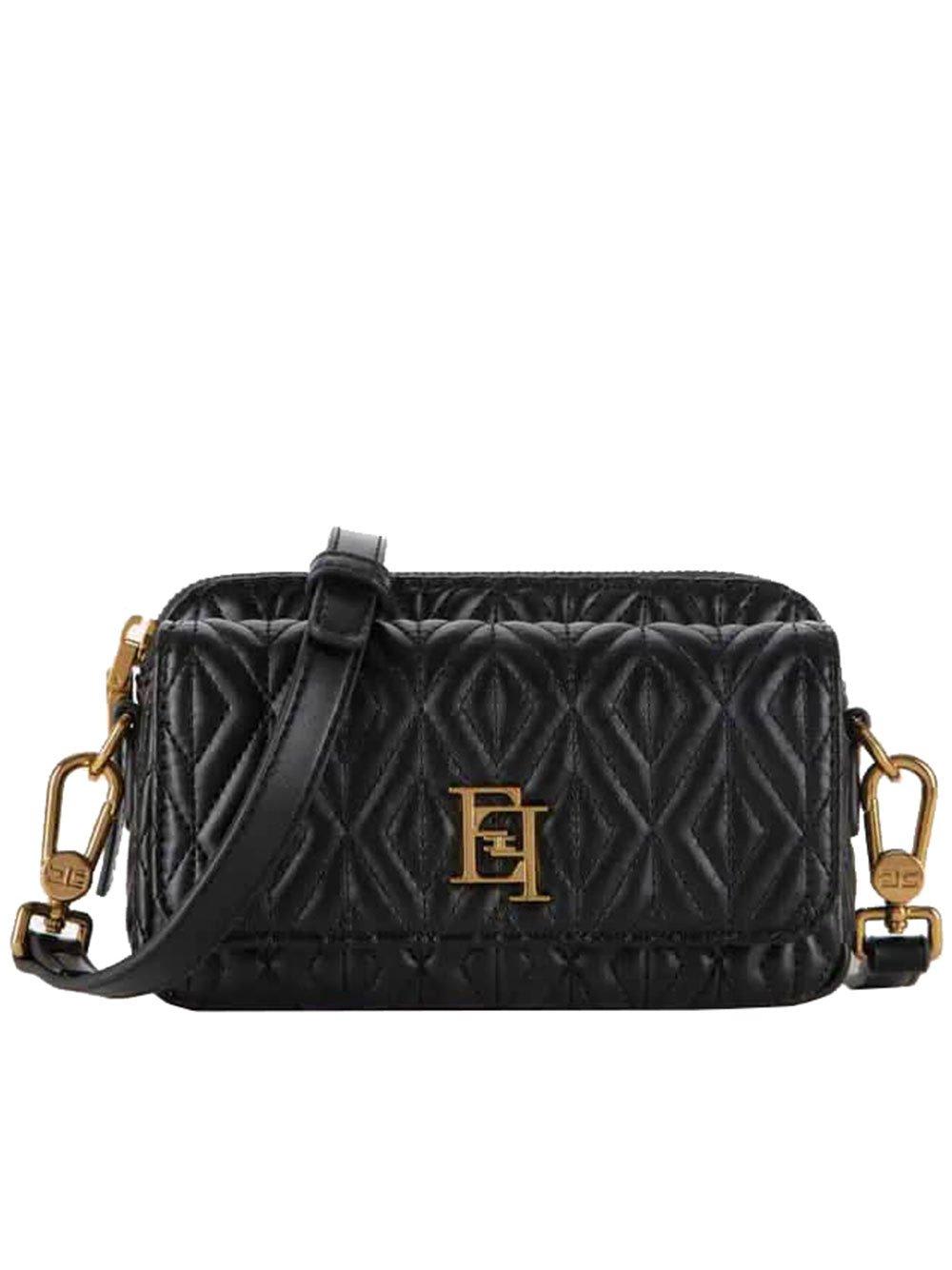 Elisabetta Franchi Logo Plaque Zipped Small Shoulder Bag