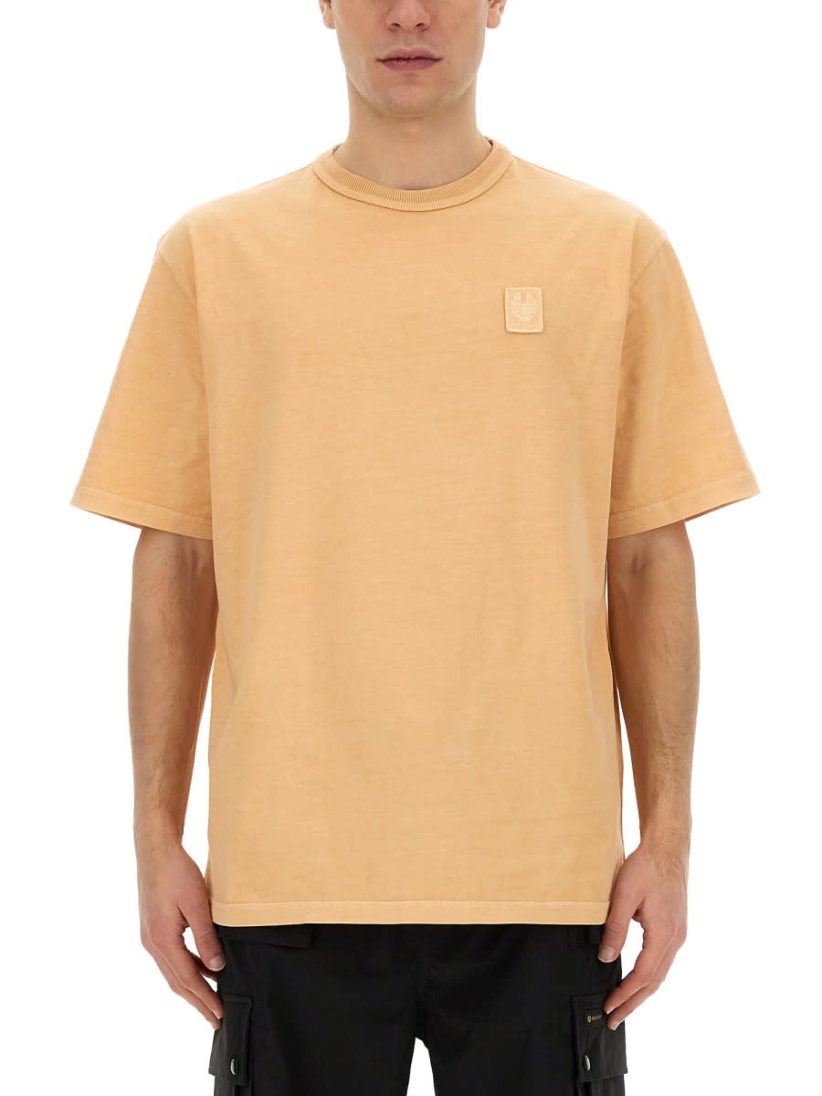 Shop Belstaff T-shirt With Logo In Pink