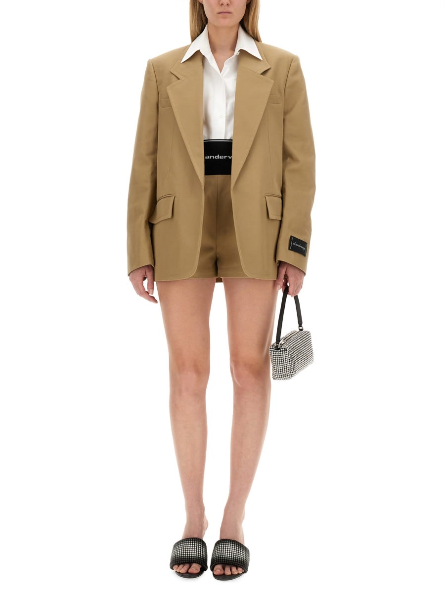 Shop Alexander Wang Oversize Jacket In Beige