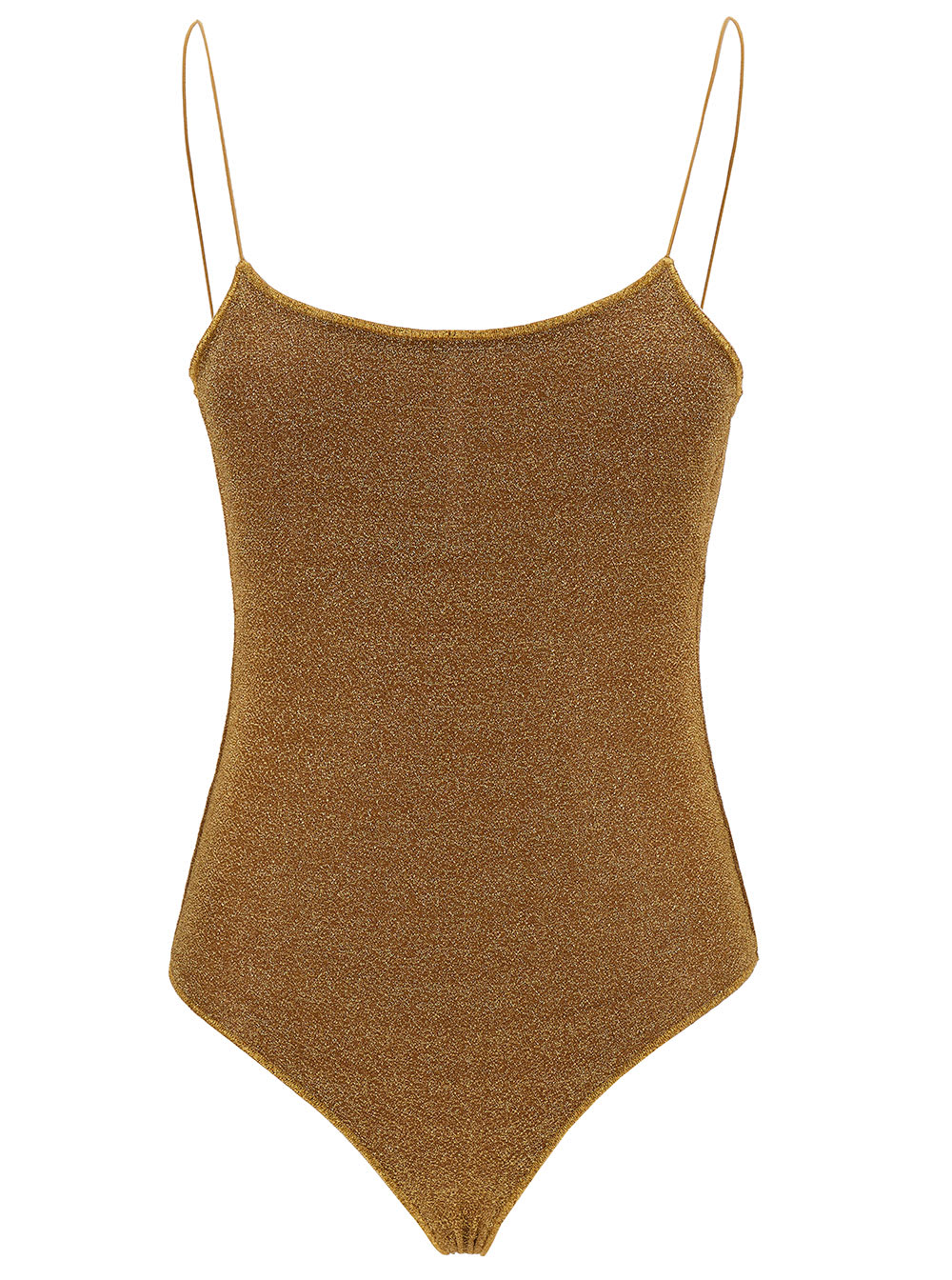 OSEREE LUMIÈRE MAILLOT GOLD SWIMSUIT WITH OPEN BACK IN LUREX WOMAN