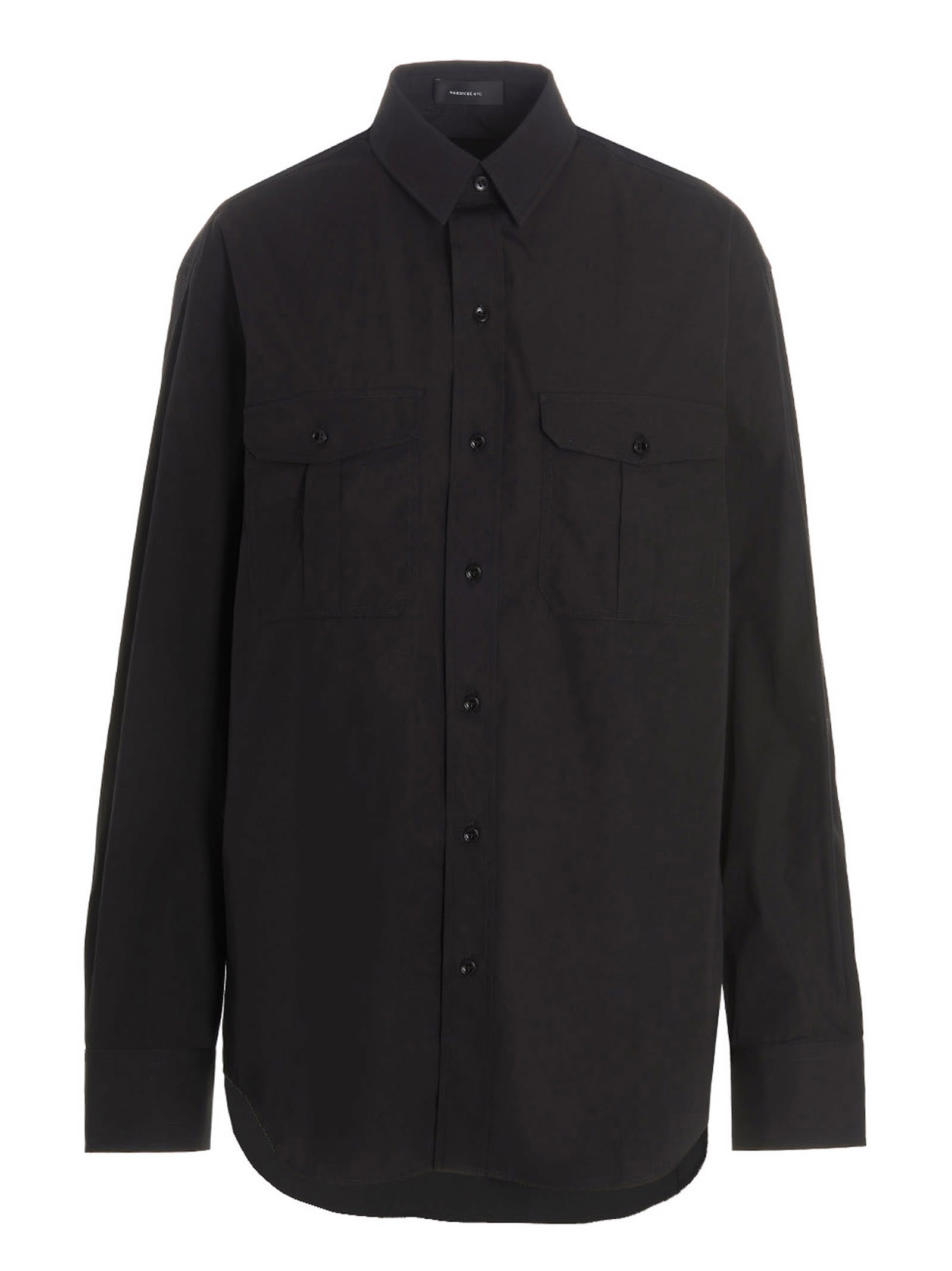 Wardrobe.nyc Cotton Poplin Shirt Dress In Black