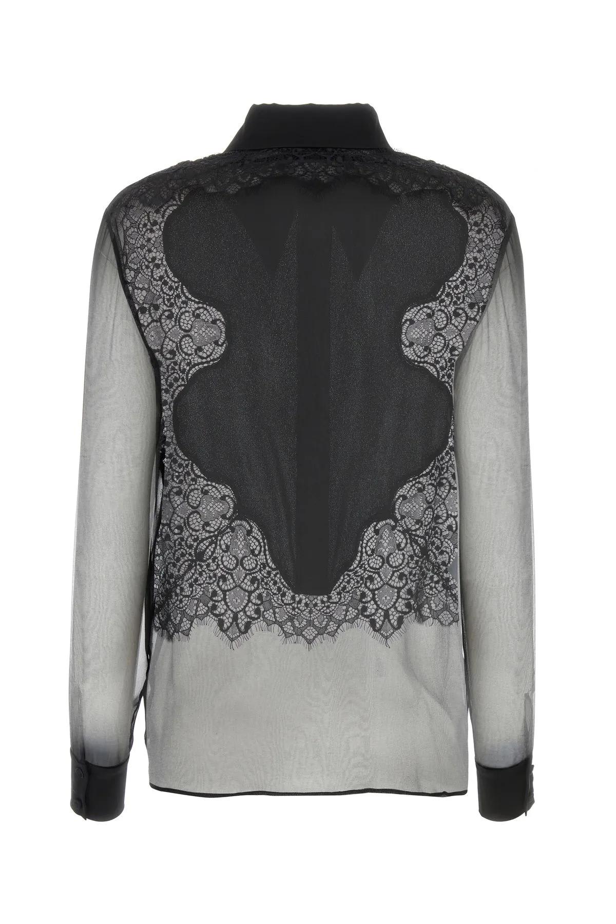 Shop Alberta Ferretti Black Silk Shirt