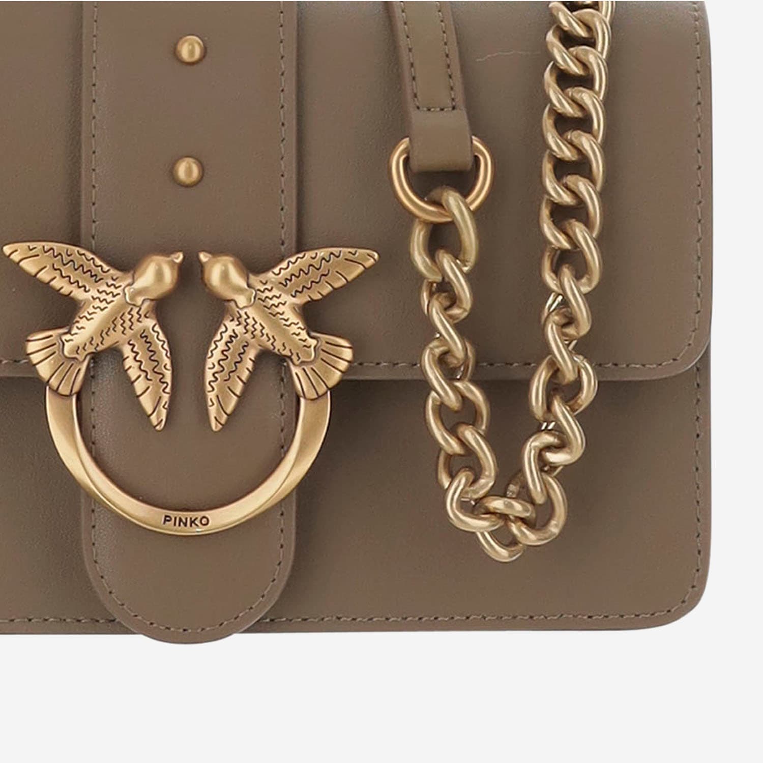 Pinko Love One Mini Crossbody Bag In Brown