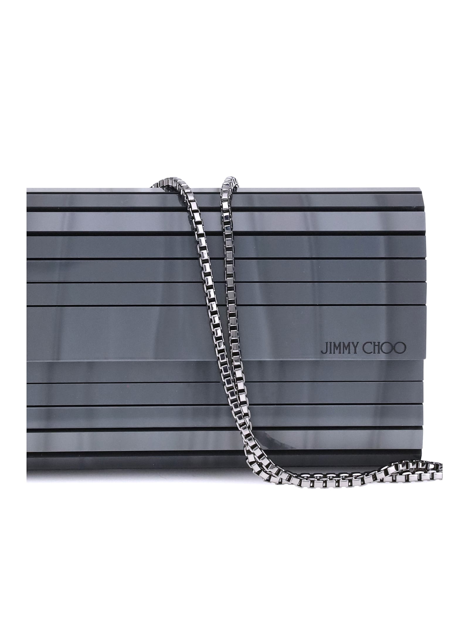Jimmy Choo Sweetie Mother-of-pearl Plexiglass Clutch Bag In Gray