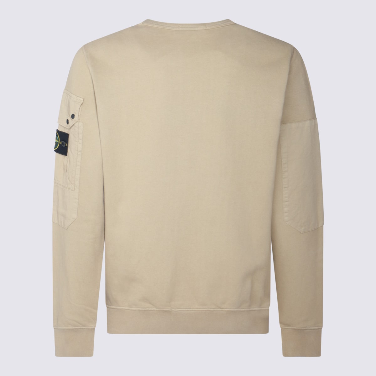 Shop Stone Island Beige Cotton Sweatshirt In Biscuit