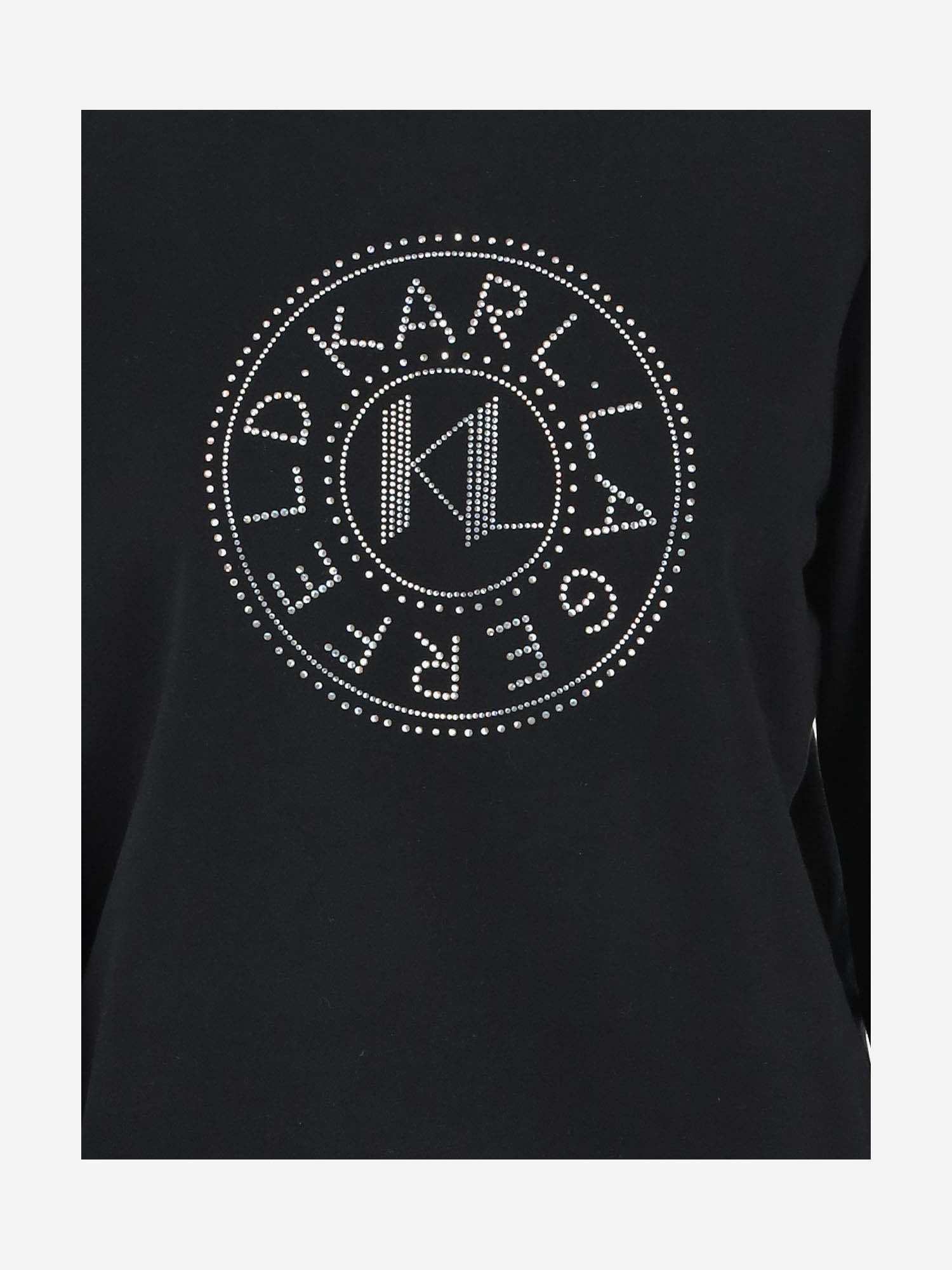 Shop Karl Lagerfeld Cotton Sweatshirt With Logo In Black