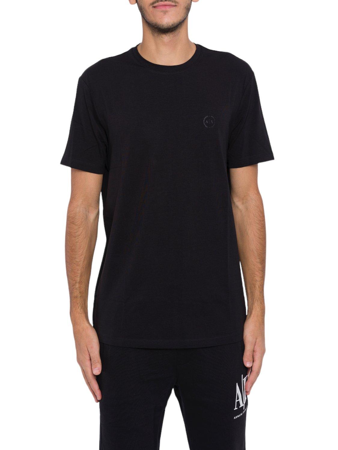 Shop Armani Collezioni Logo Embroidered Crewneck T-shirt In Black