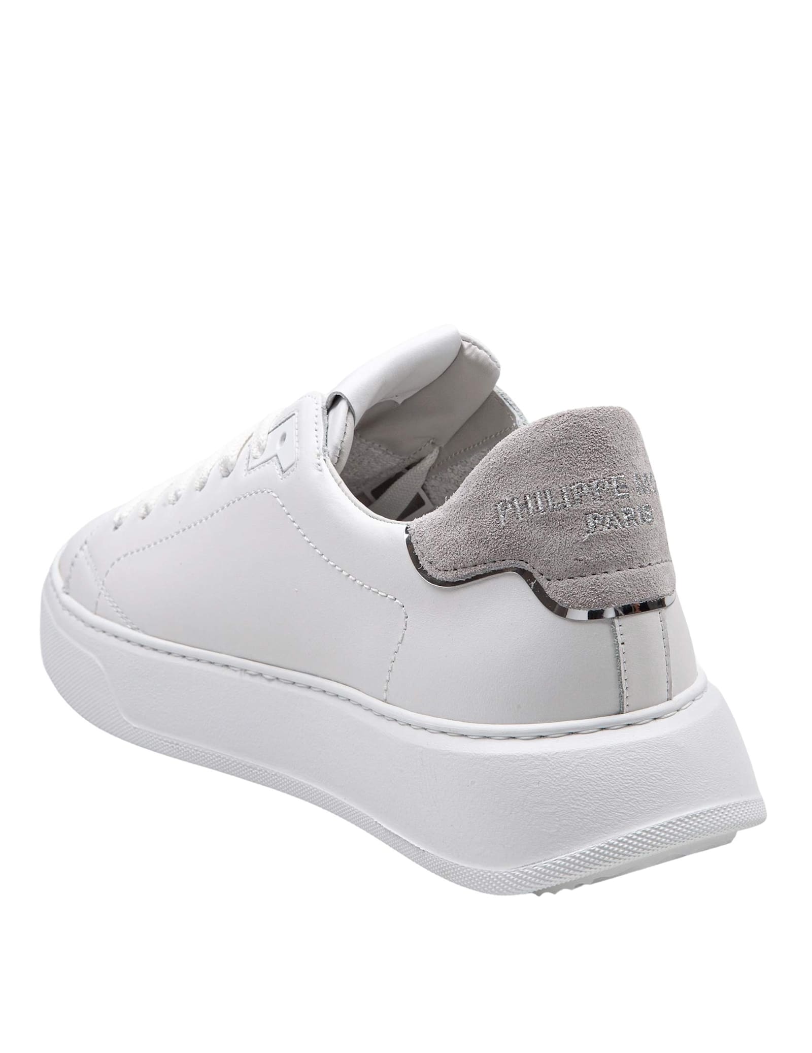 Philippe Model Sneakers Temple Low Man In Leather Color White/grey  In White