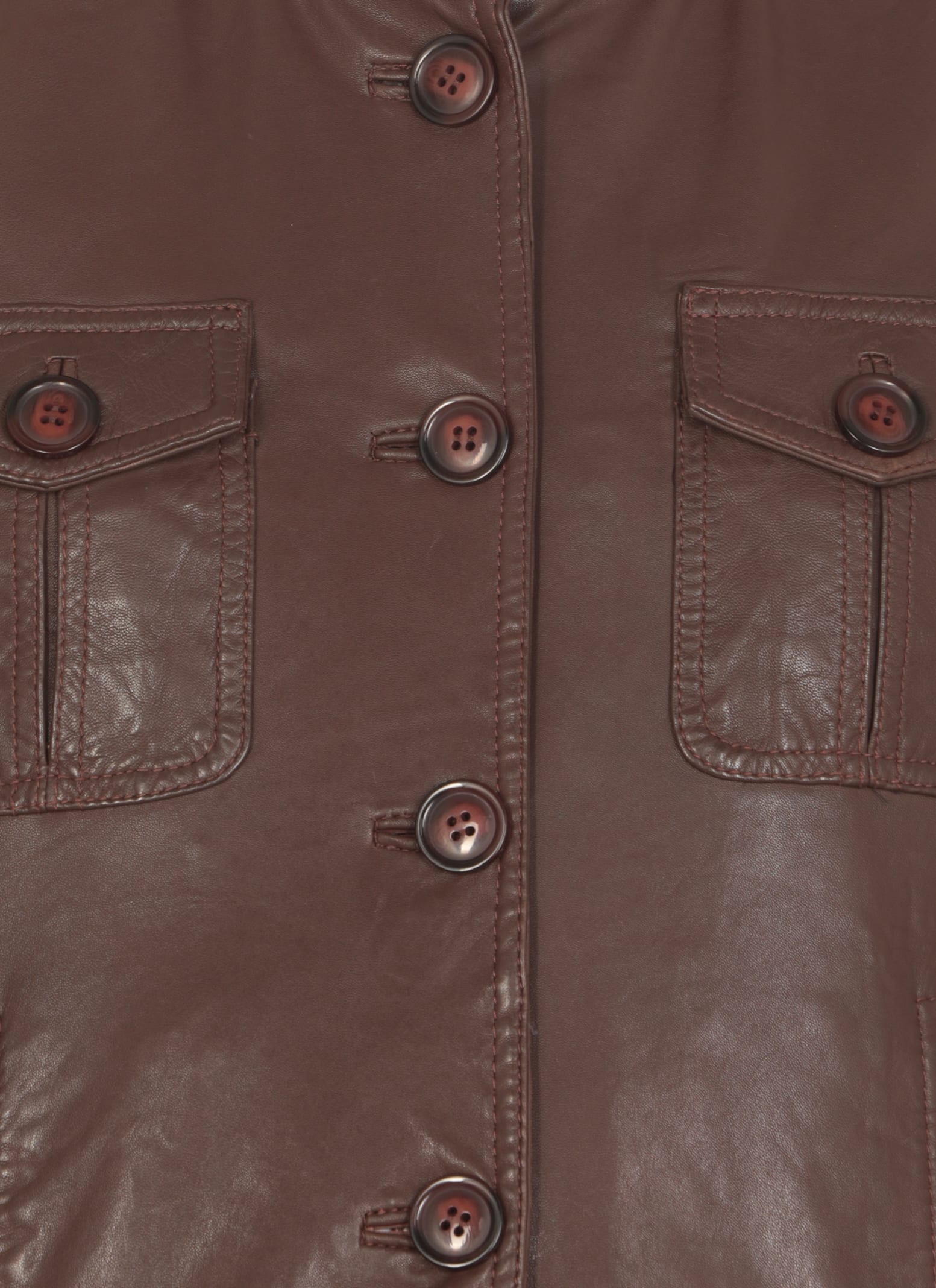 Shop Bully Leather Jacket In Brown