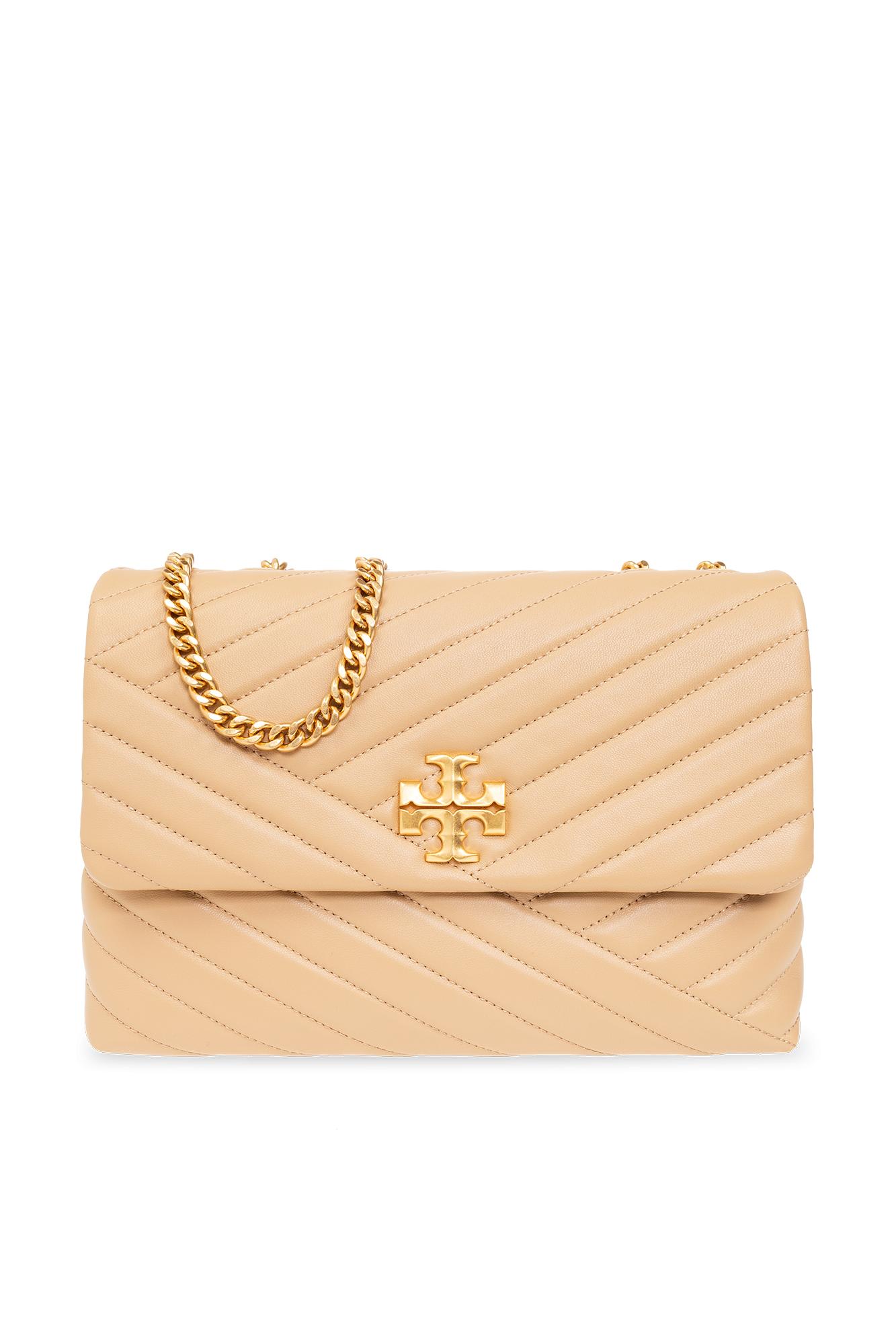Tory Burch Kira Quilted Shoulder Bag In Beige