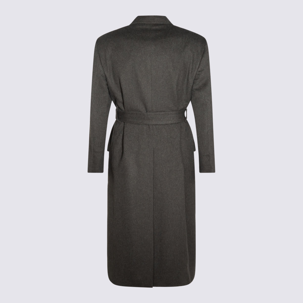 Shop Lardini Dark Grey Wool Coat In Army