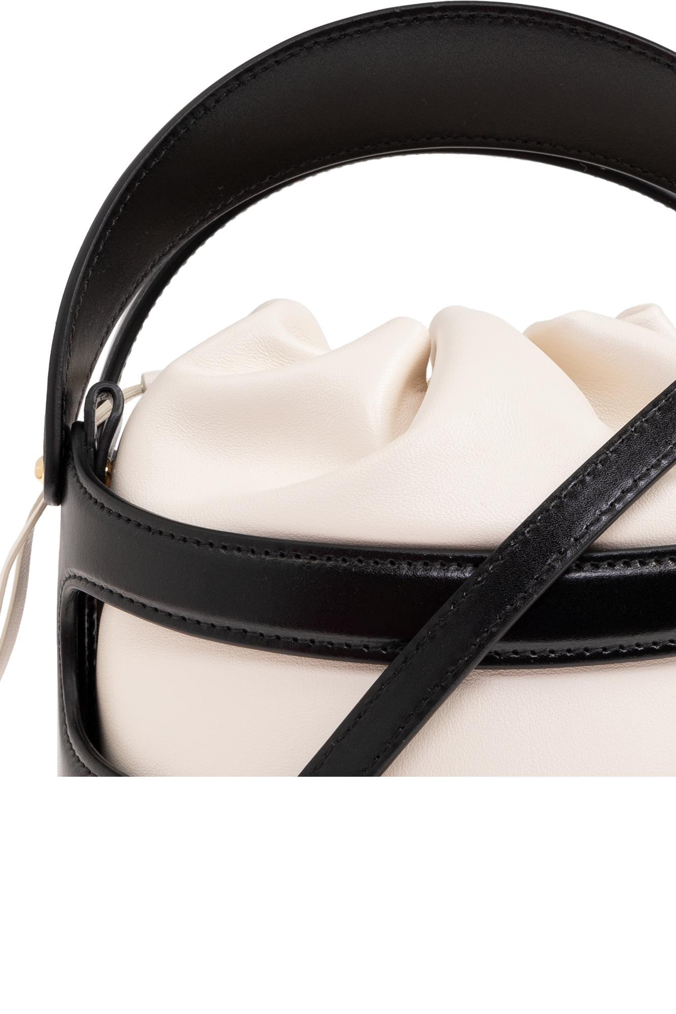 Shop Alexander Mcqueen The Rise Bucket Bag In Black/soft Ivory
