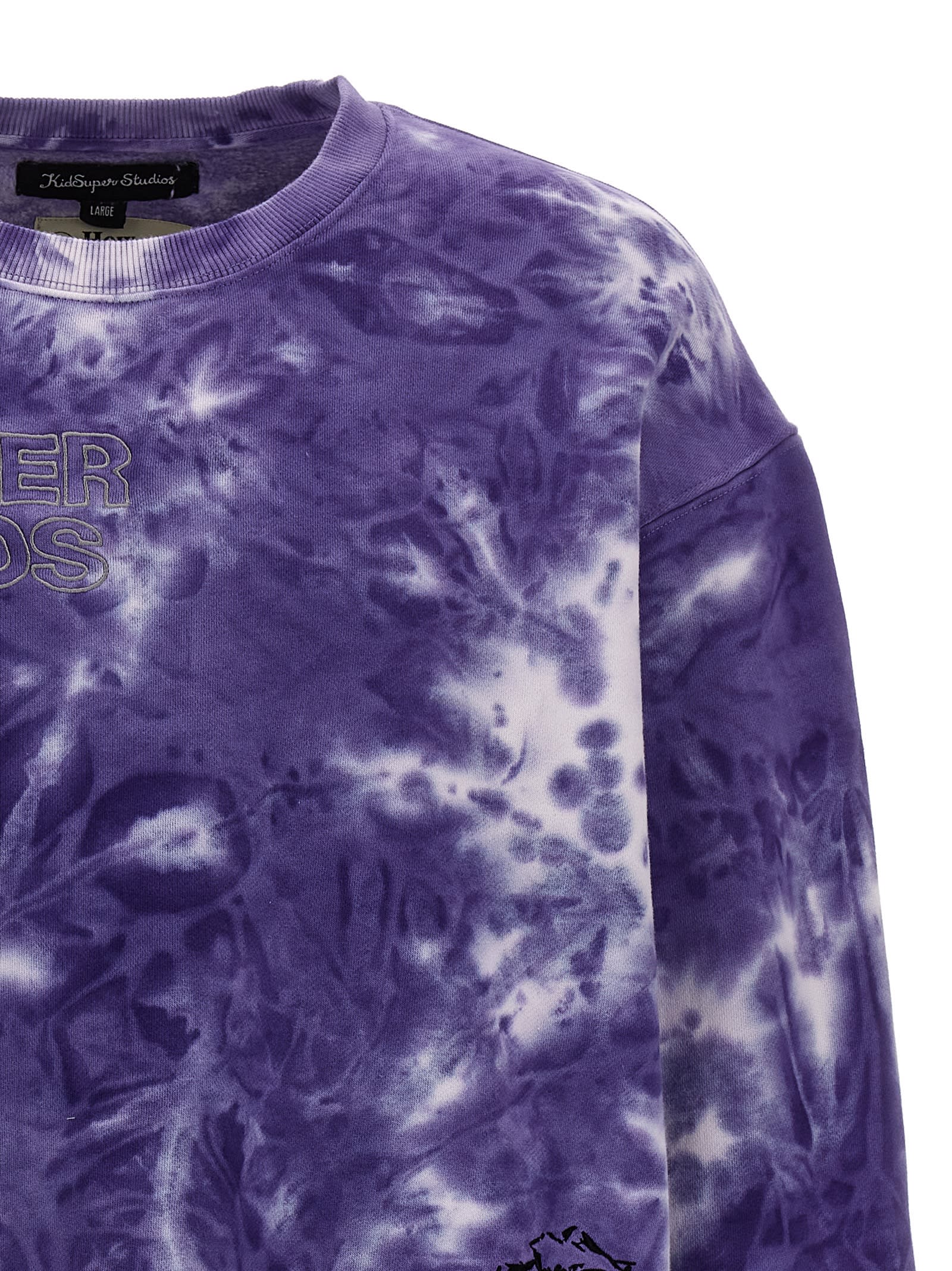 Shop Kidsuper Dyed Super Crewneck Sweatshirt In Purple