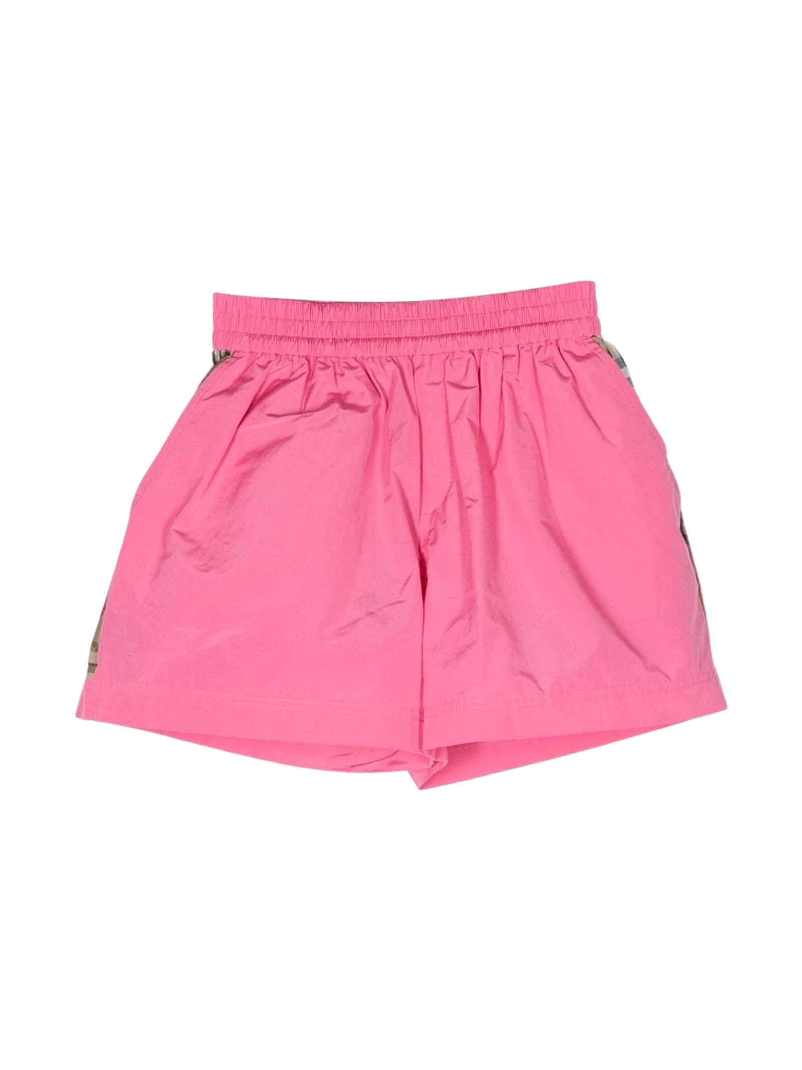 Burberry Kids' Pink Shorts Girl In Rosa